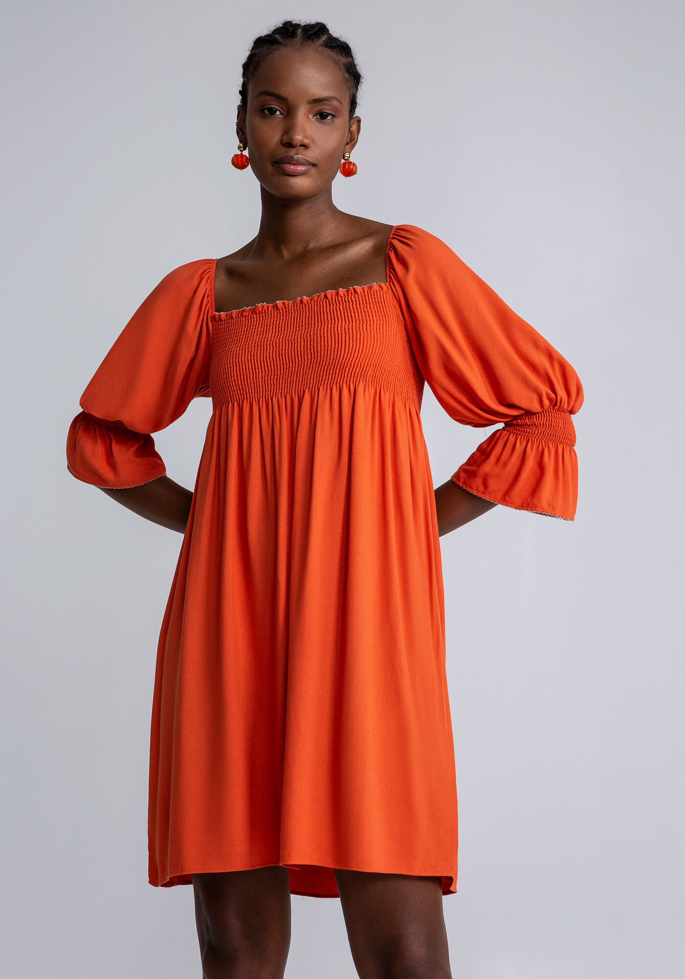 Vestido manga 3 4 curto discount