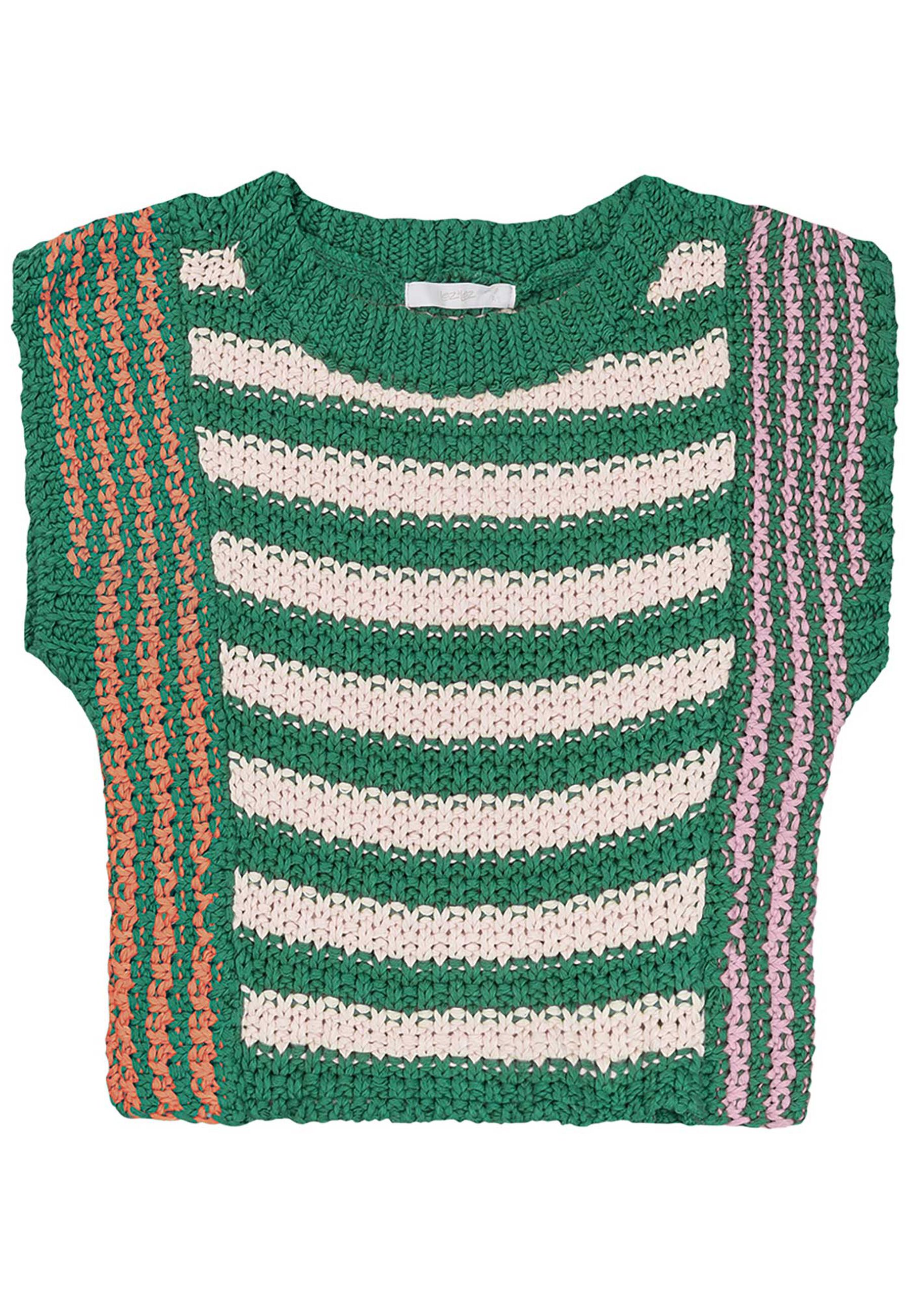 Blusa Cropped em Tricô Listrada, VERDE CIPRESTE. Blusa Cropped em Tricô Listrada, VERDE CIPRESTE, large.