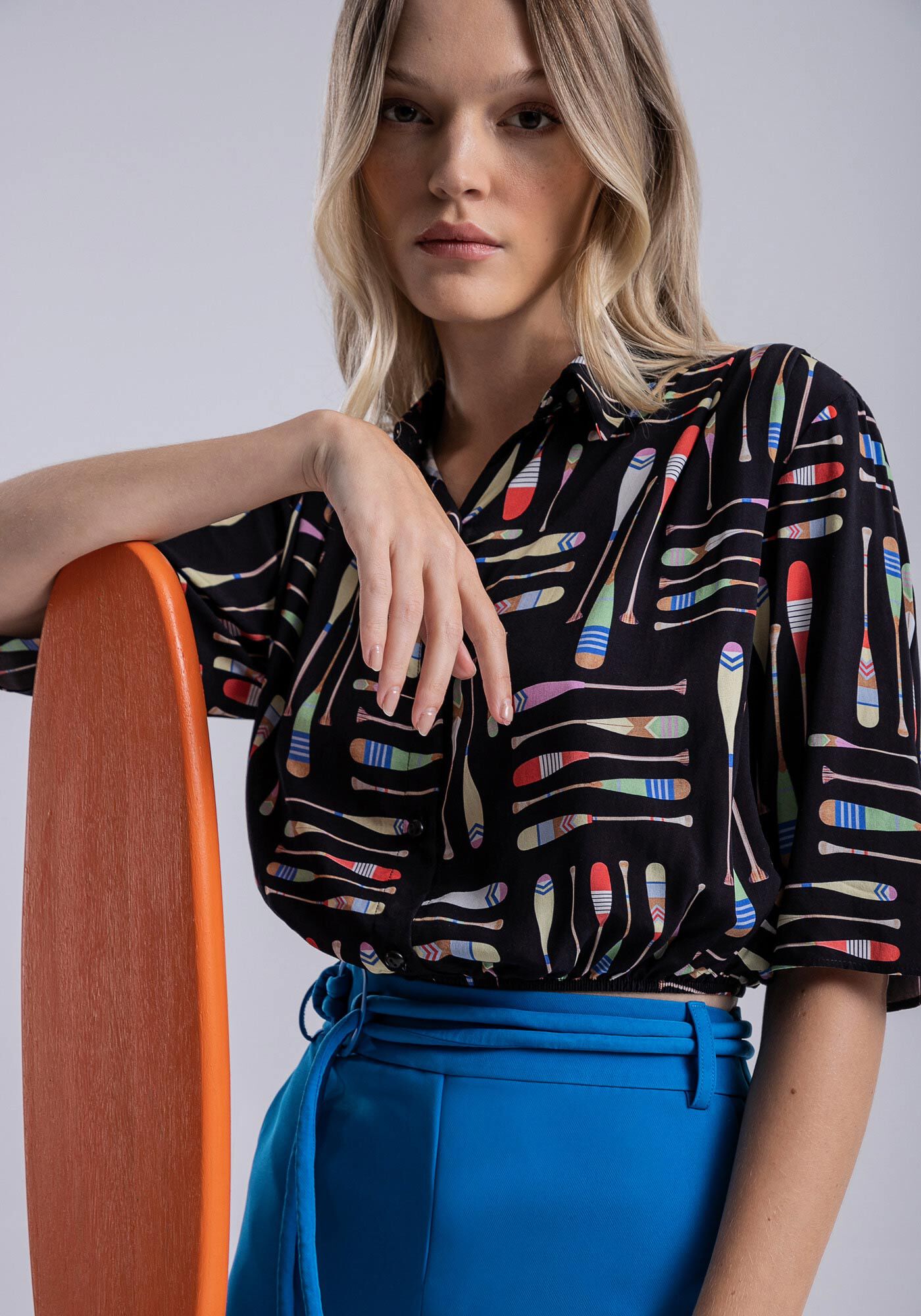 Camisa Cropped em Viscose com El&aacute;stico, CANOA, large.