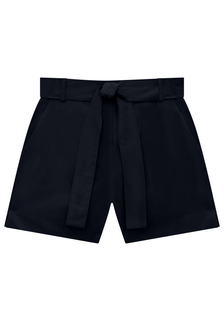 Shorts Cintura Média em Tecido Velurd com Cinto, . Shorts Cintura Média em Tecido Velurd com Cinto, , large.