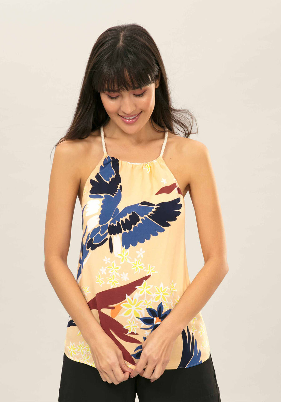 Blusa com Alças Corda Estampa, . Blusa com Alças Corda Estampa, , large.