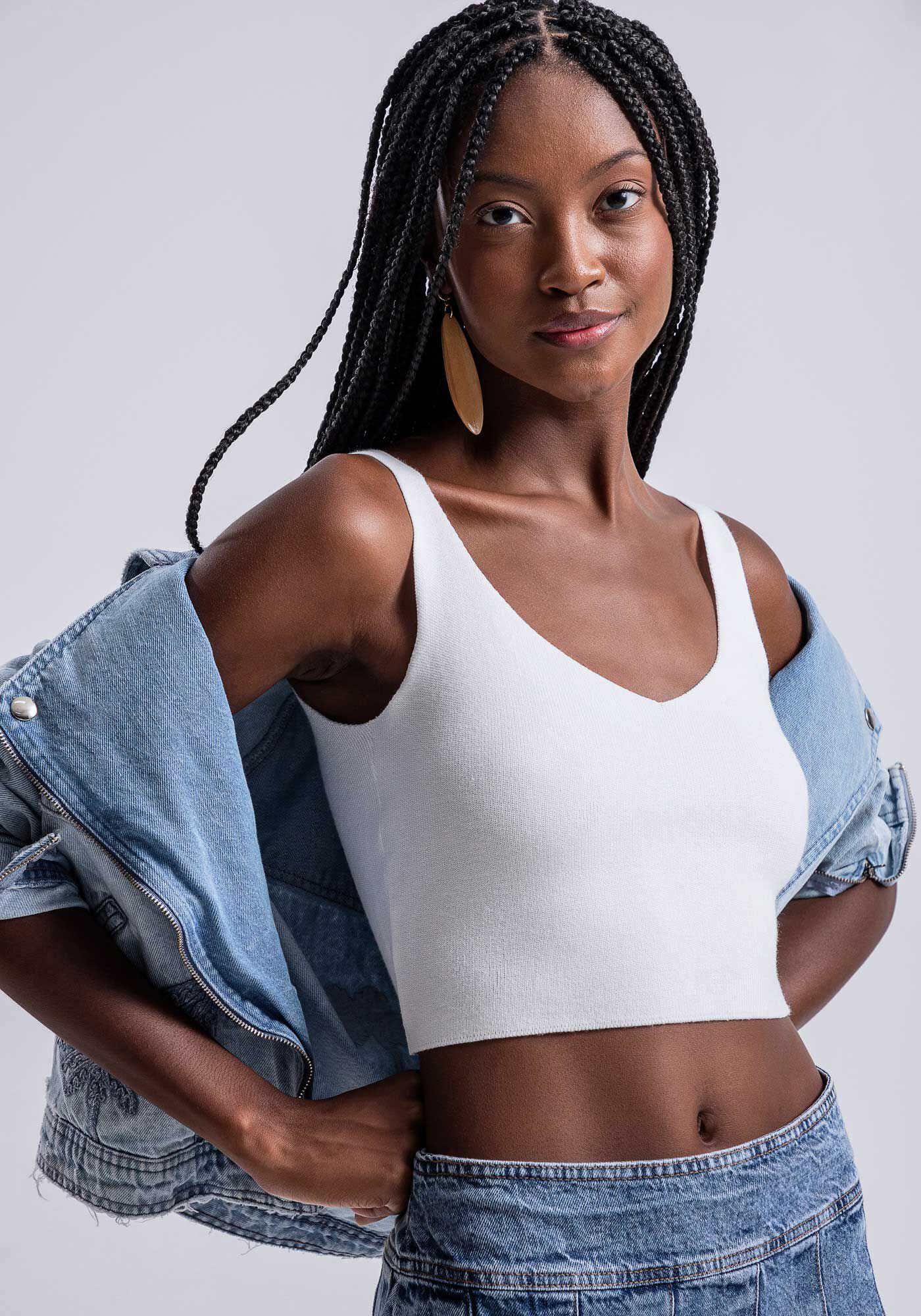 Jaqueta Jeans Perfecto com Bordado, JEANS, large.