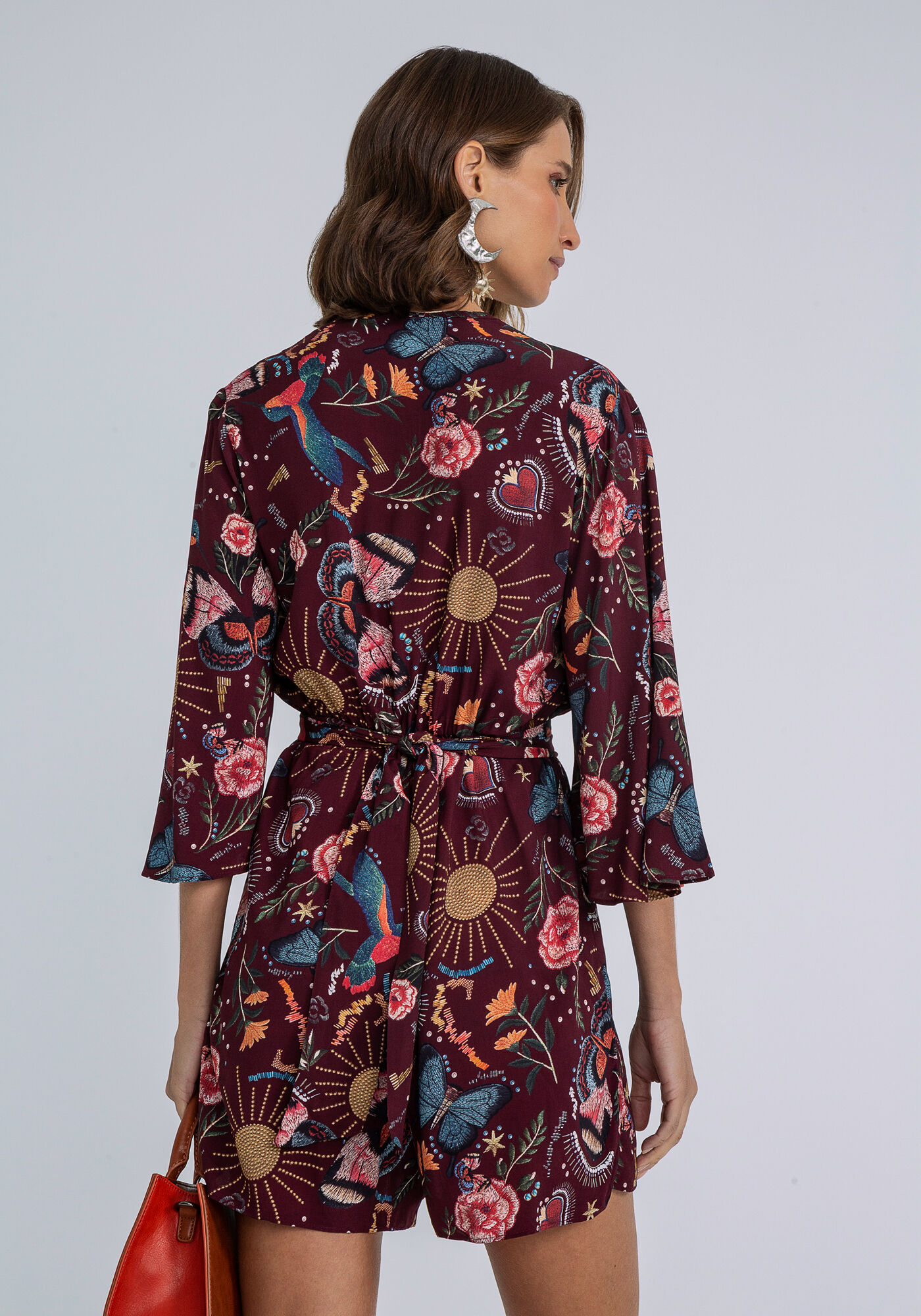 Macac&atilde;o Curto La&ccedil;o Estampada, JARDIM BORDADO, large.