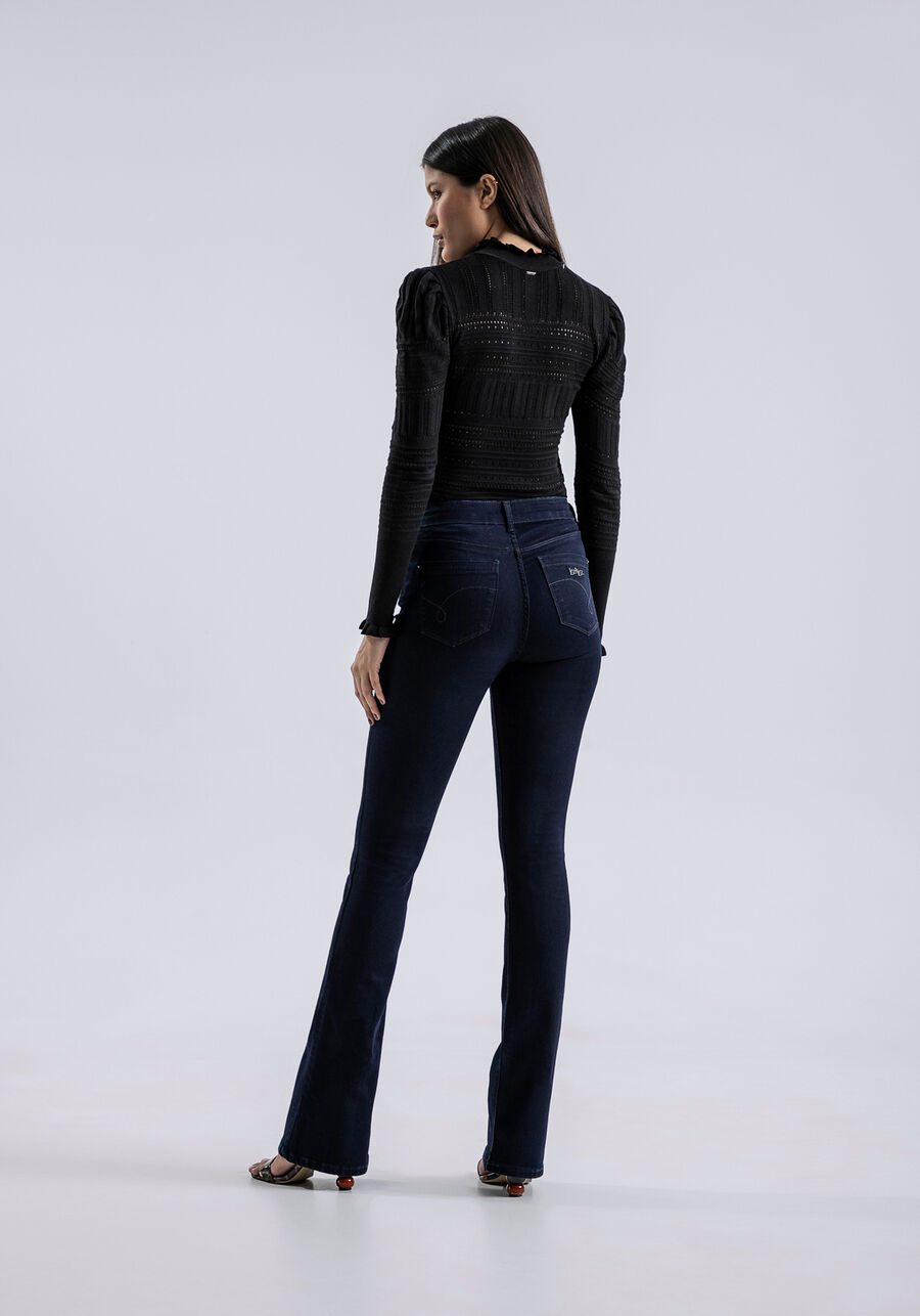 Calça Jeans Boot Cut com Elastic Denim, JEANS. Calça Jeans Boot Cut com Elastic Denim, JEANS, large.