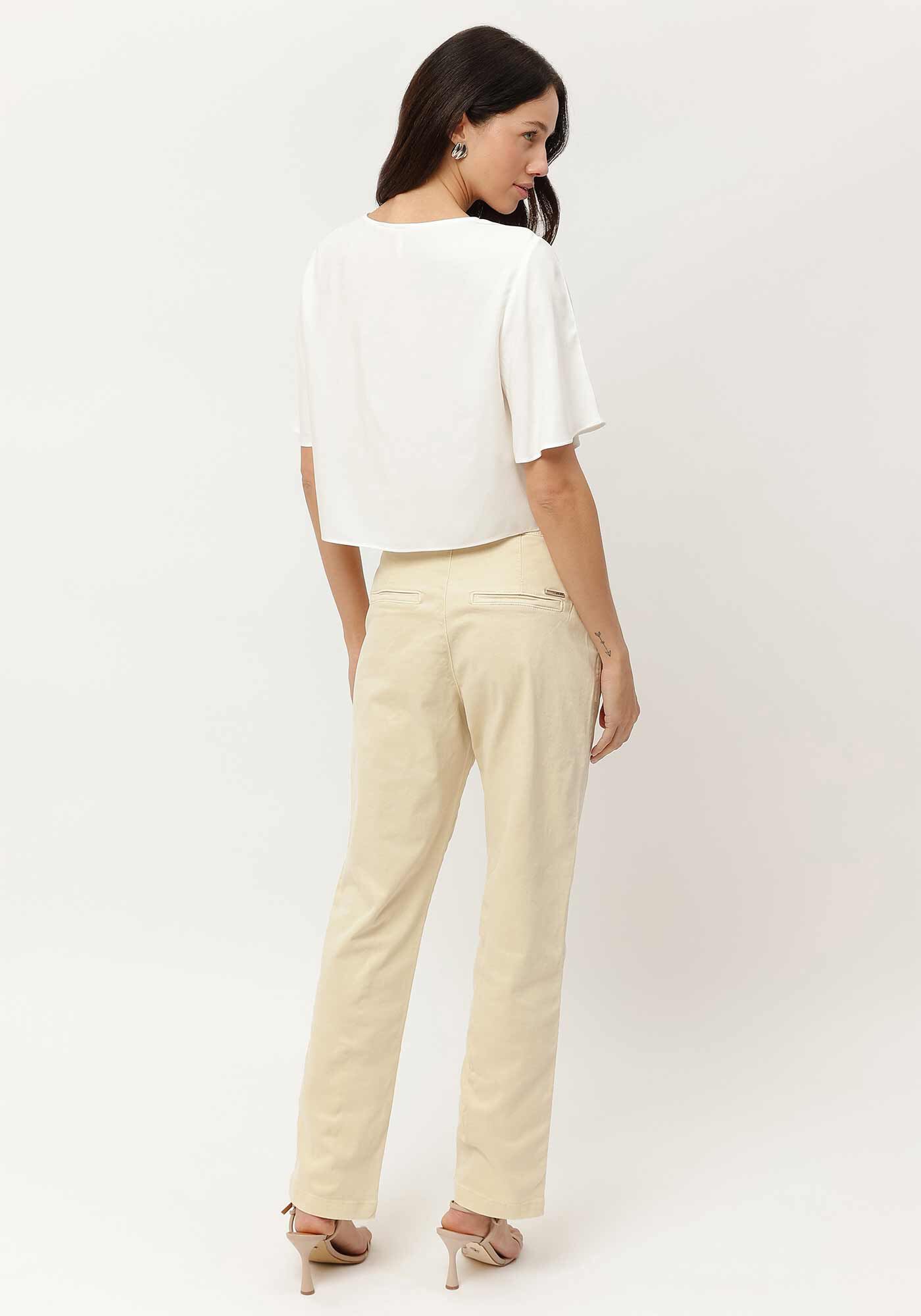 Cal&ccedil;a Sarja Slim Alfaiataria Cropped, BEGE CHAMONIX, large.