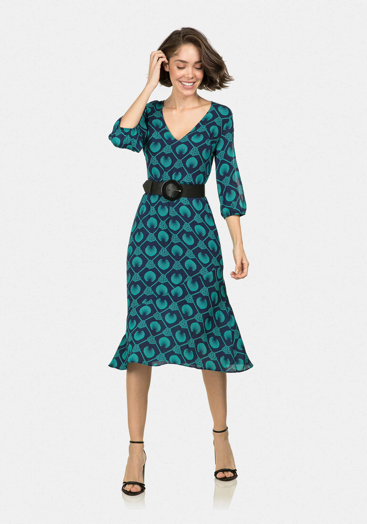 Vestido M&iacute;di Manga 3/4, , large.