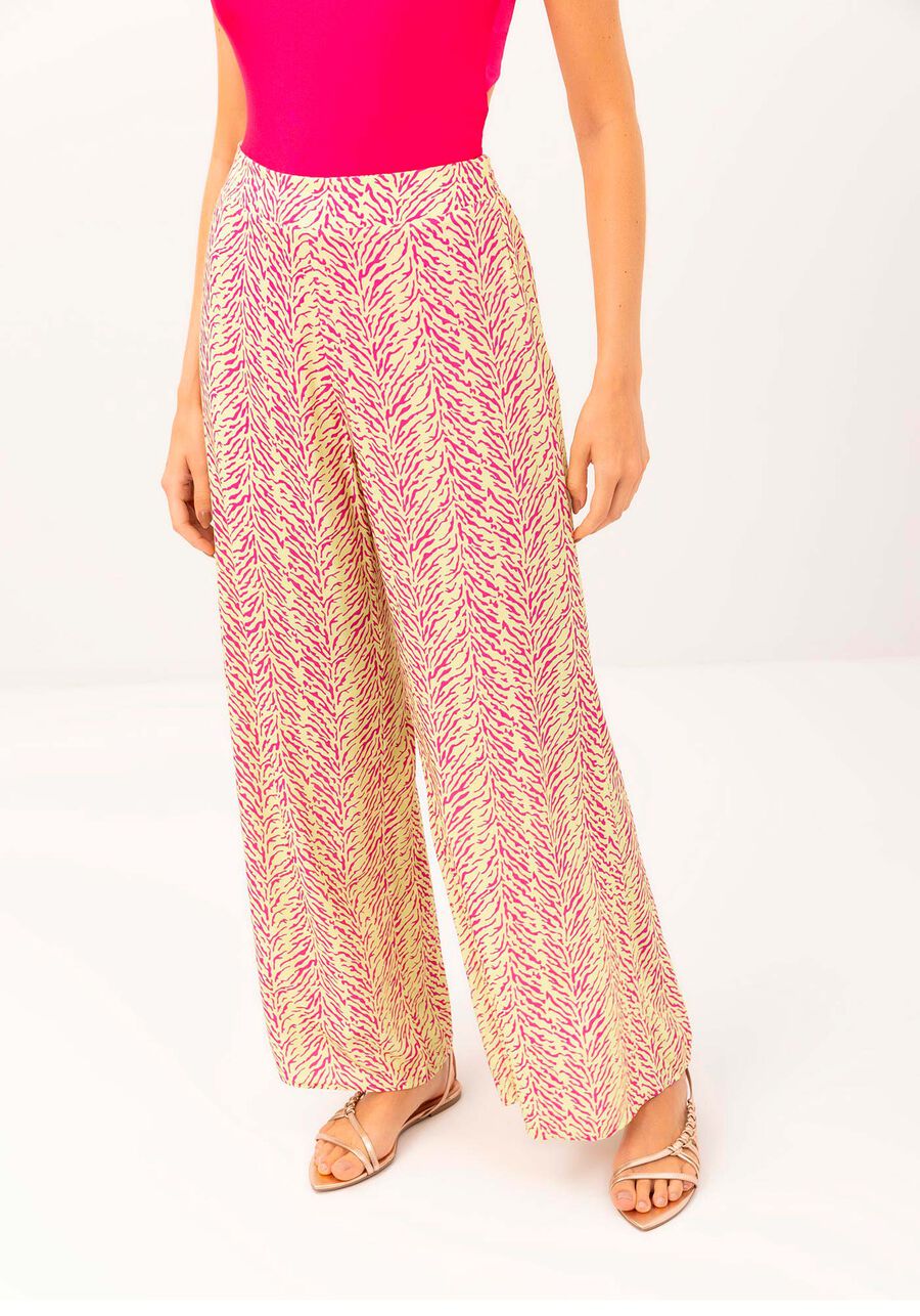 Calça Reta Saída de Praia em Viscose Estampada, . Calça Reta Saída de Praia em Viscose Estampada, , large.