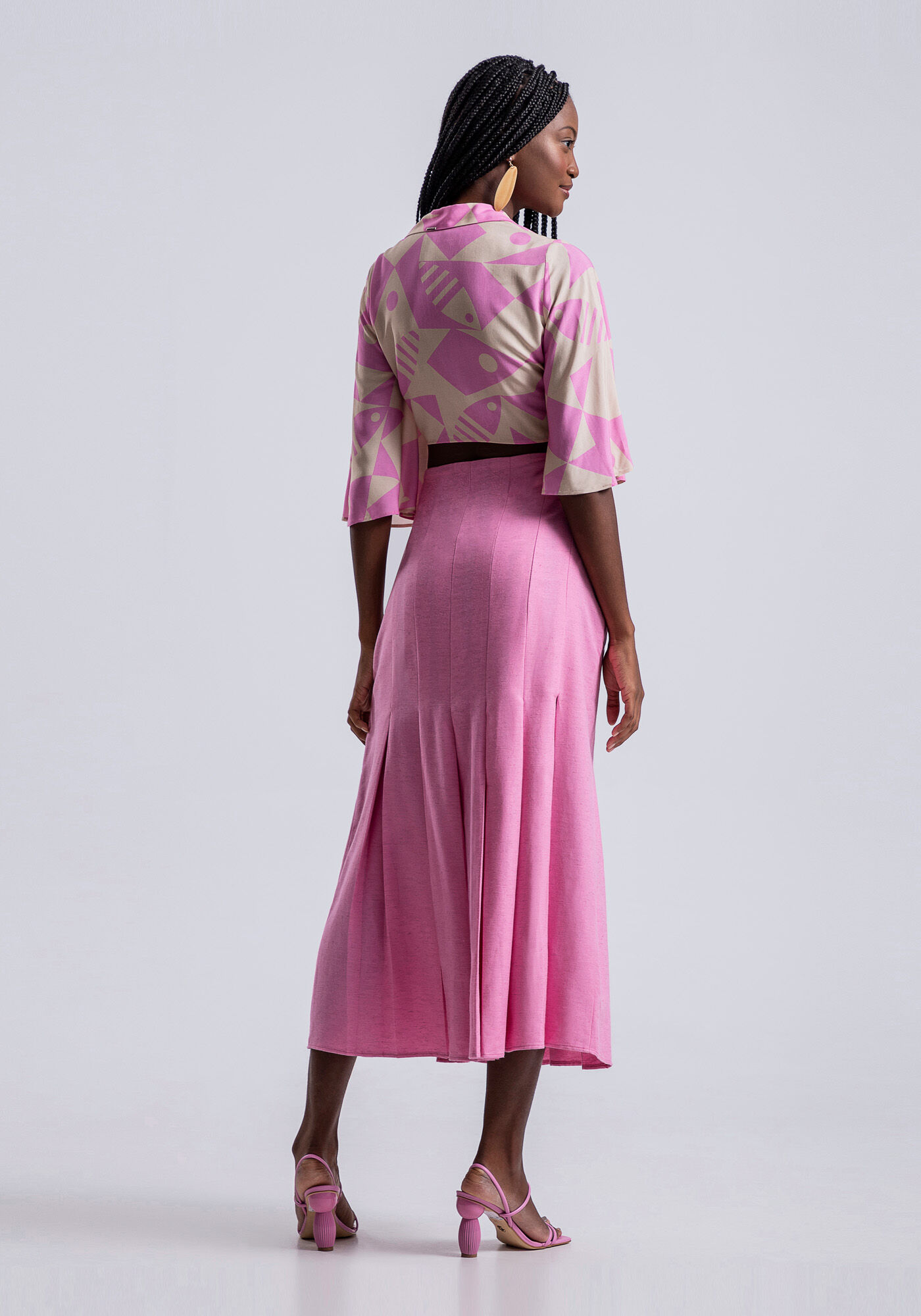 Blusa Manga 3/4 em Viscose com La&ccedil;o Busto, , large.