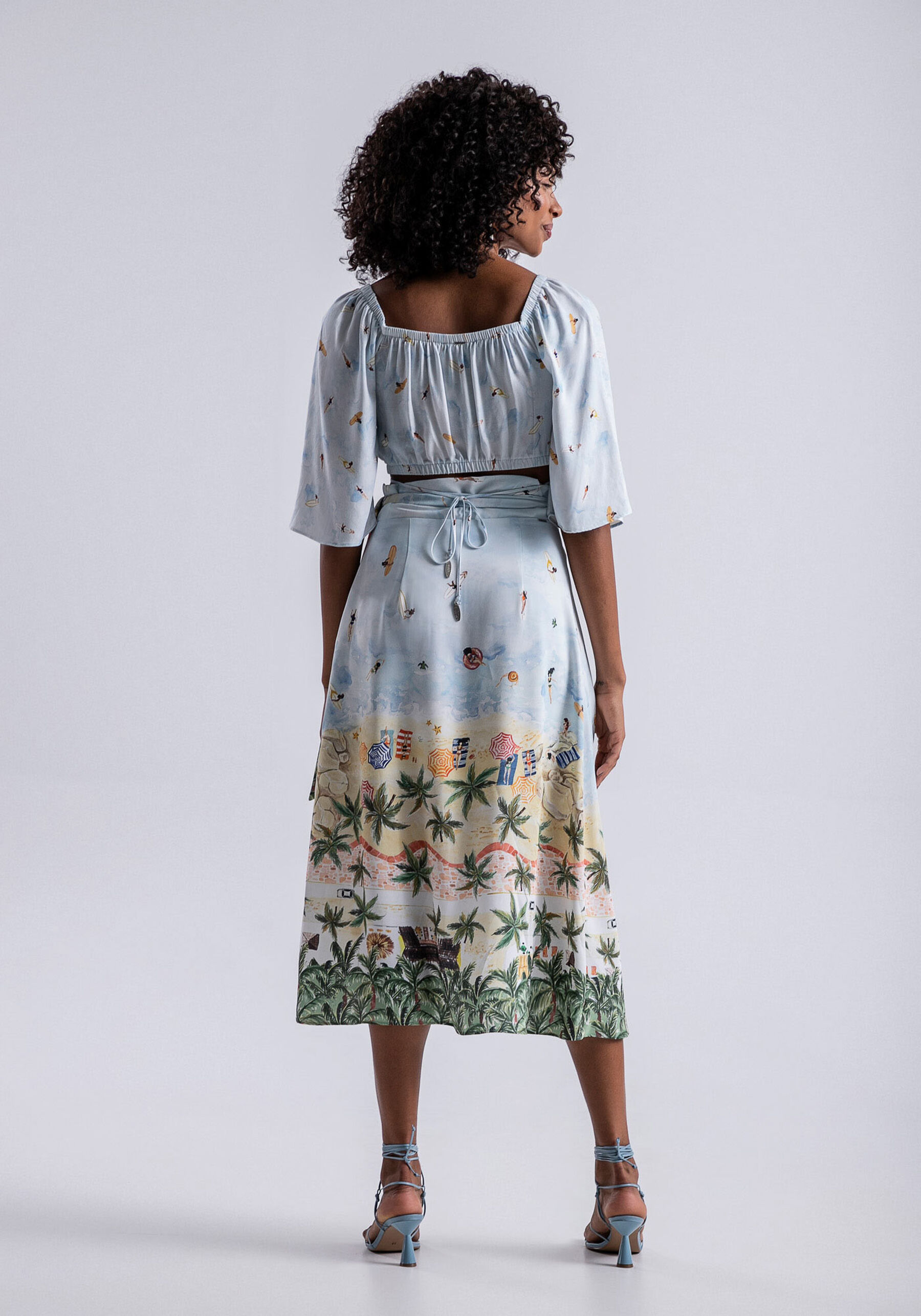Blusa Estampada em Viscose com Amarração, . Blusa Estampada em Viscose com Amarração, , large.