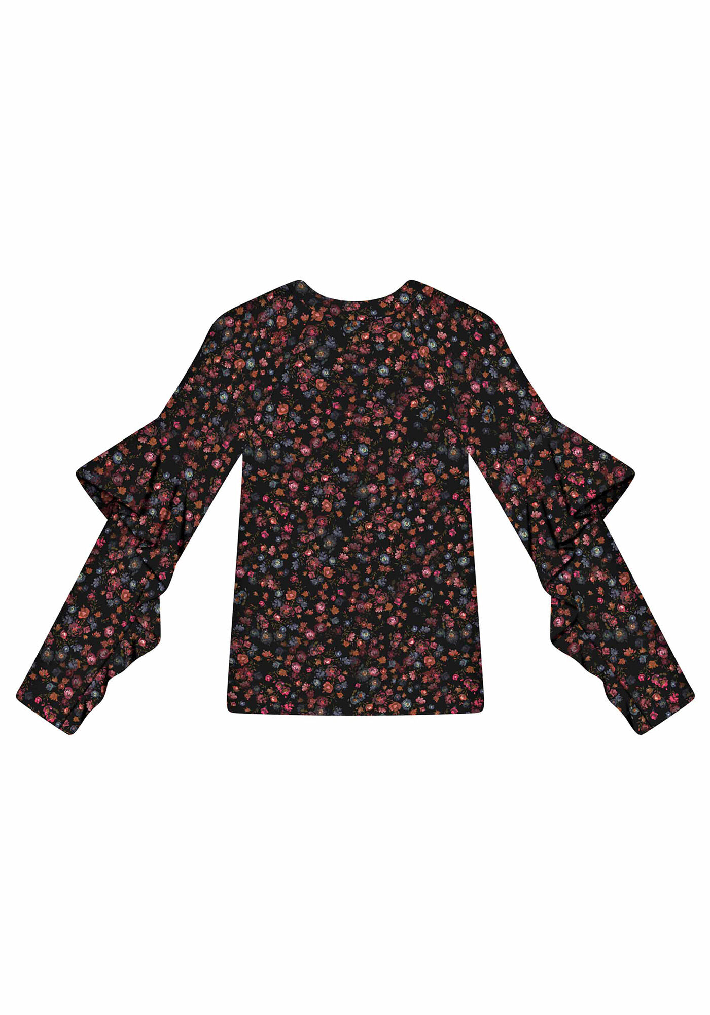 Blusa Manga Longa Babados Tecido, , large.