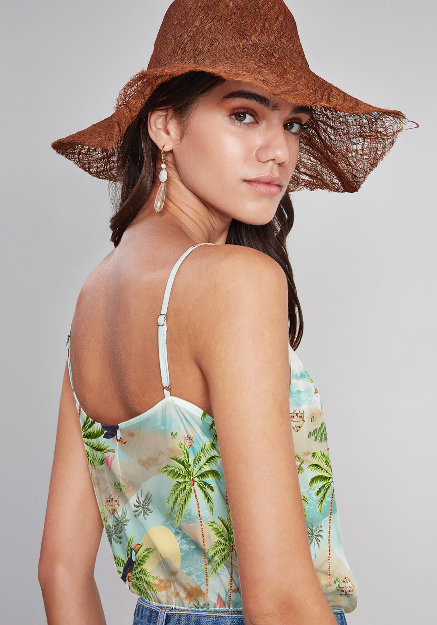 Body com Al&ccedil;as Decote V Estampa, , large.