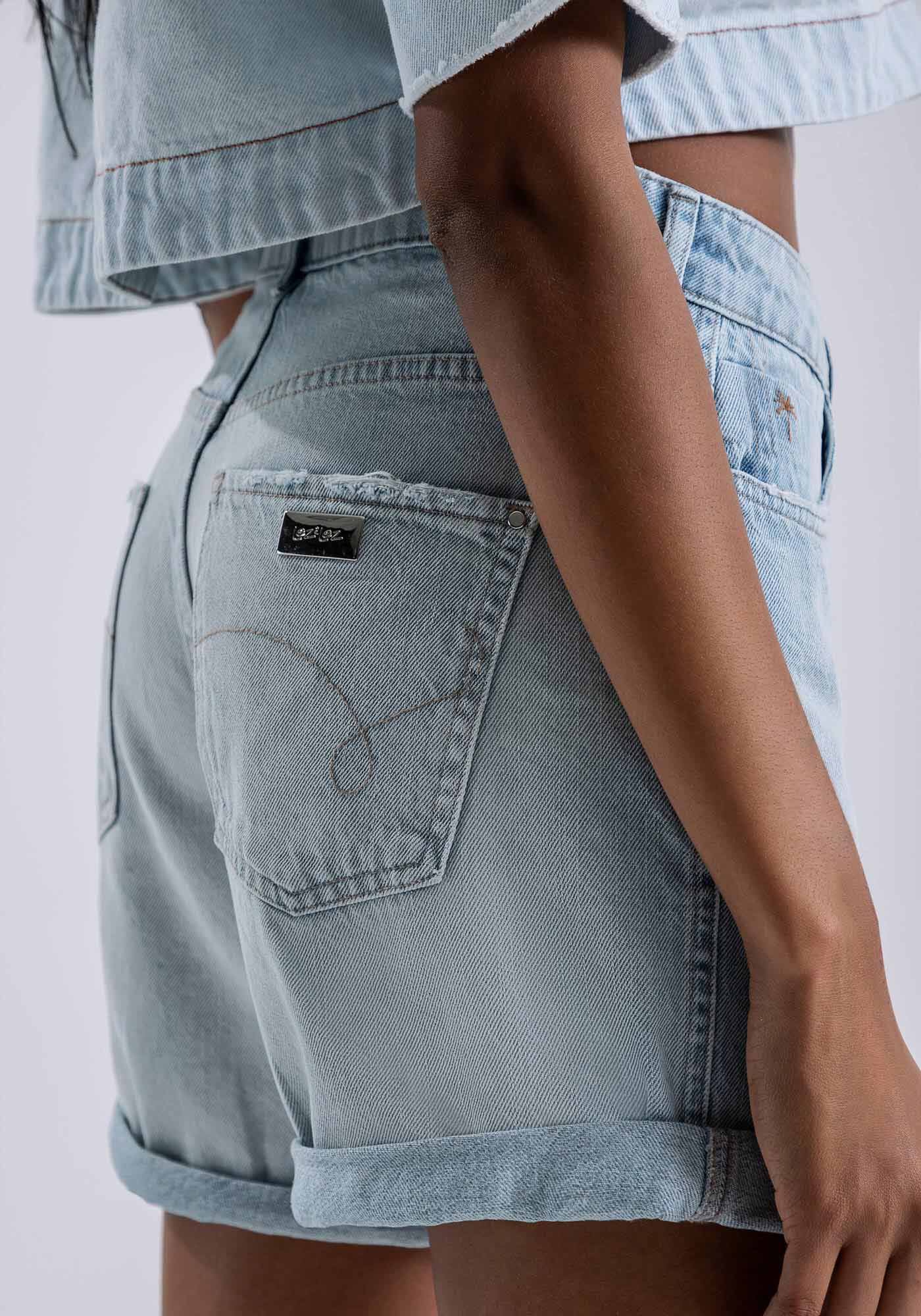 Bermuda Boyfriend Venice com Cintura M&eacute;dia, JEANS, large.