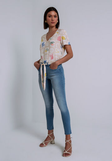Calça Jeans Skinny Bali com Cinto, JEANS, large.