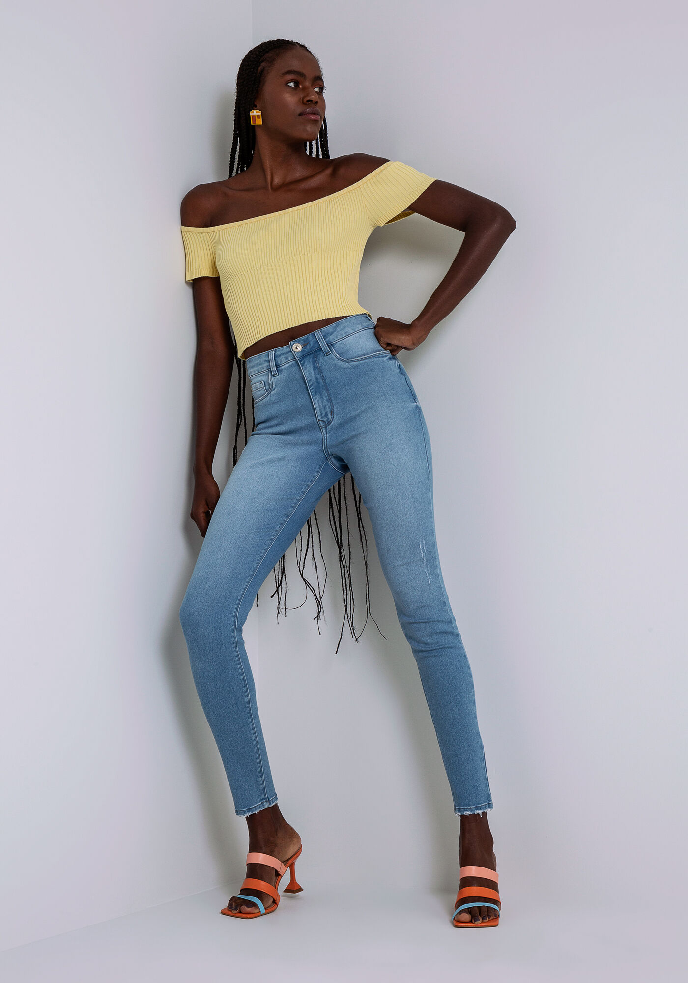 Calça jeans deals super alta