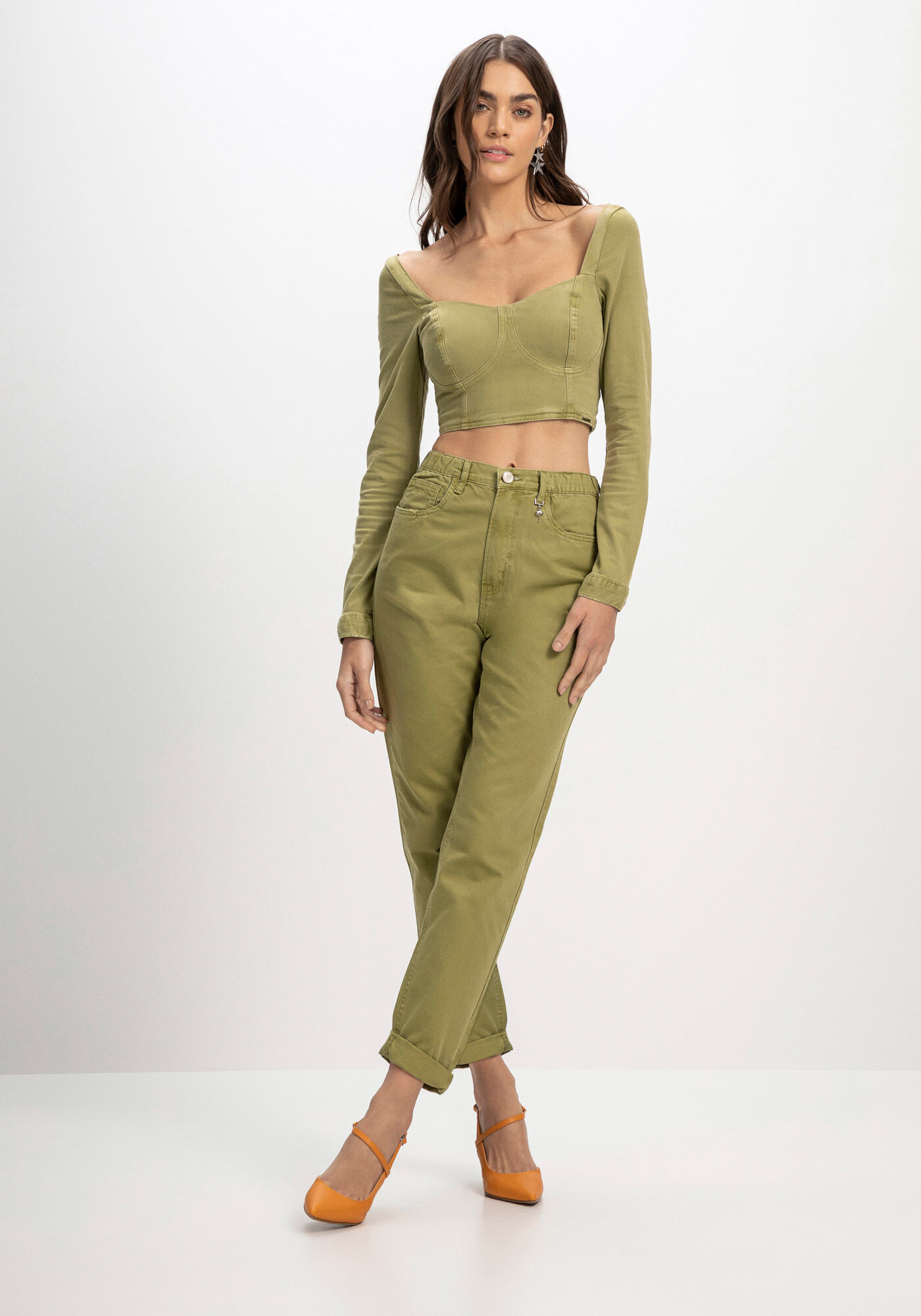 Calça de sarja com elastico online