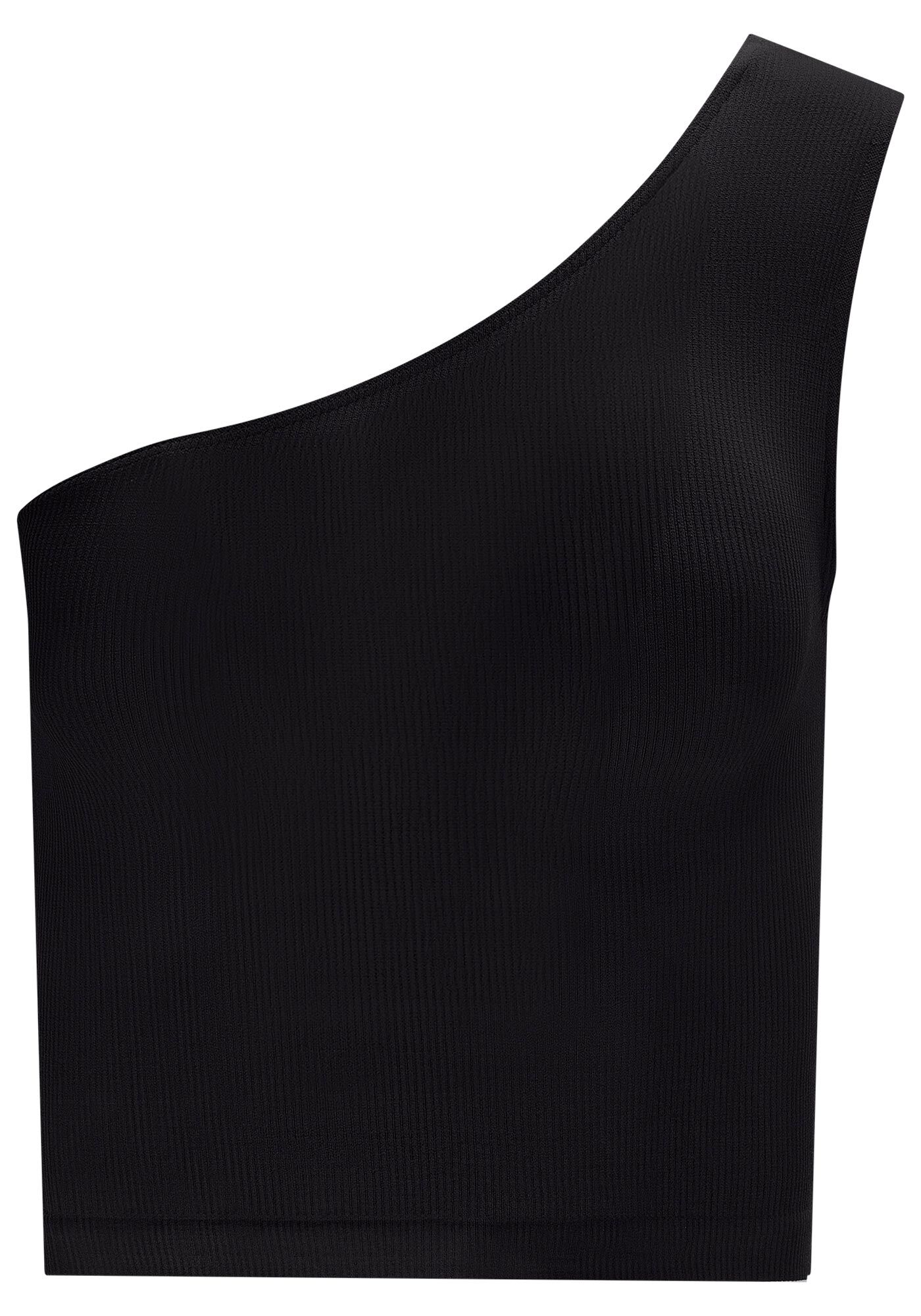 Blusa Um Ombro S&oacute; em Malha Cropped, , large.