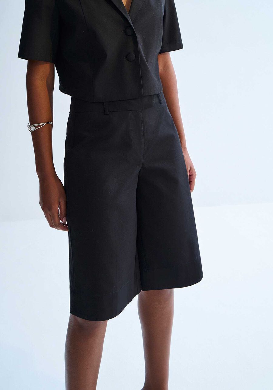 Bermuda Sarjada Alfaiataria, PRETO REATIVO. Bermuda Sarjada Alfaiataria, PRETO REATIVO, large.