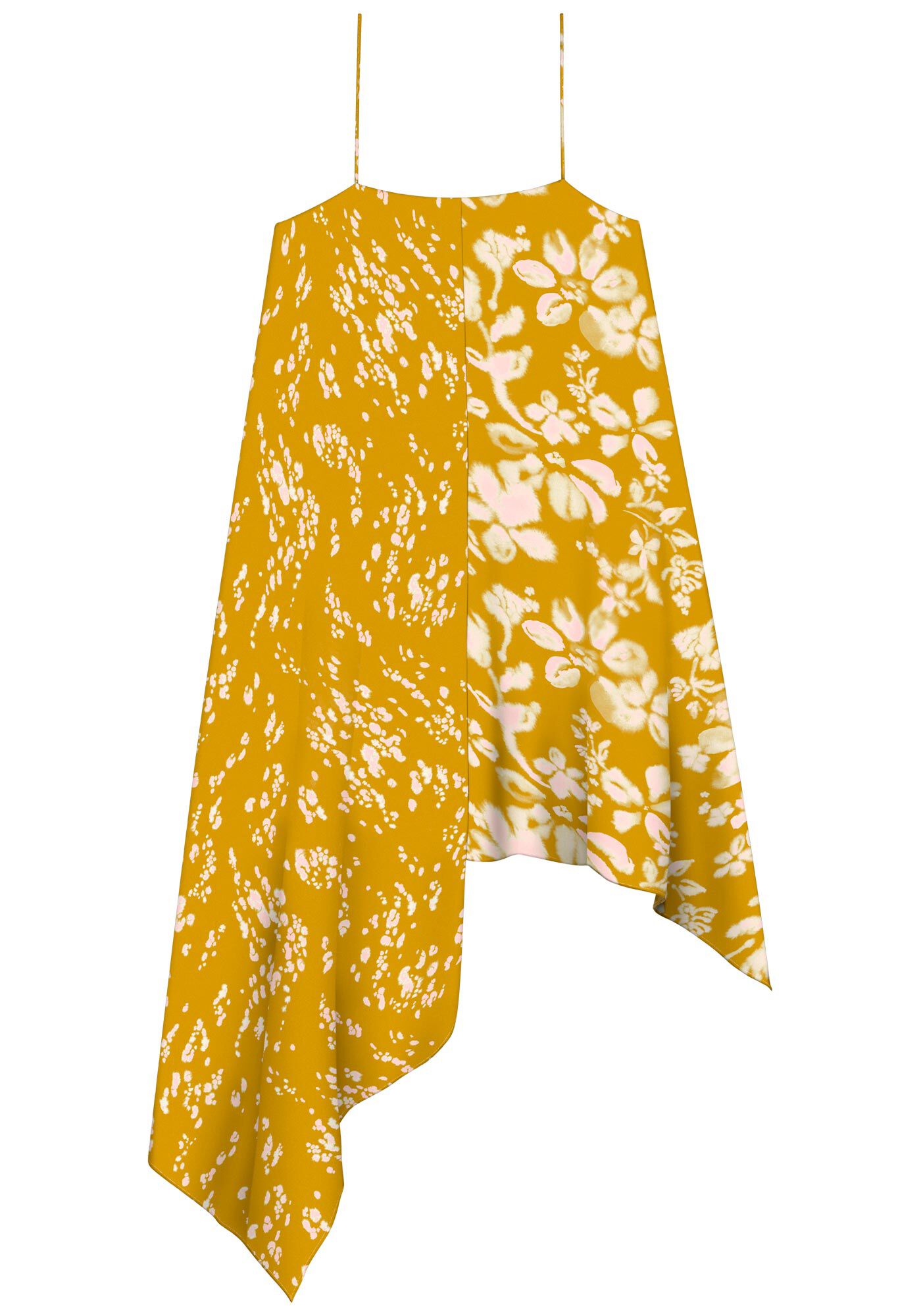 Vestido Midi De Al&ccedil;as Estampado Com Modelagem Assim&eacute;trica, , large.