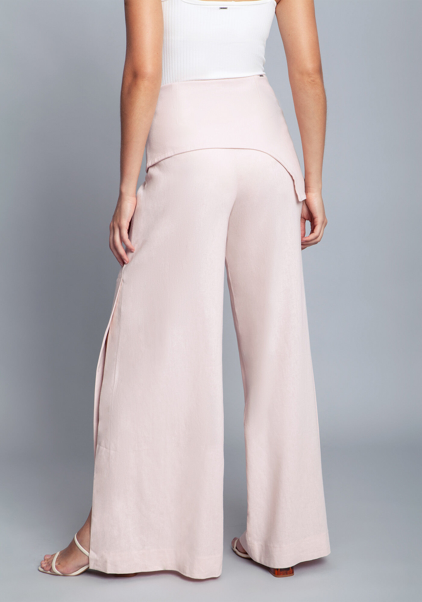 Cal&ccedil;a Tecido Linho Washed Plus Pantalona, , large.