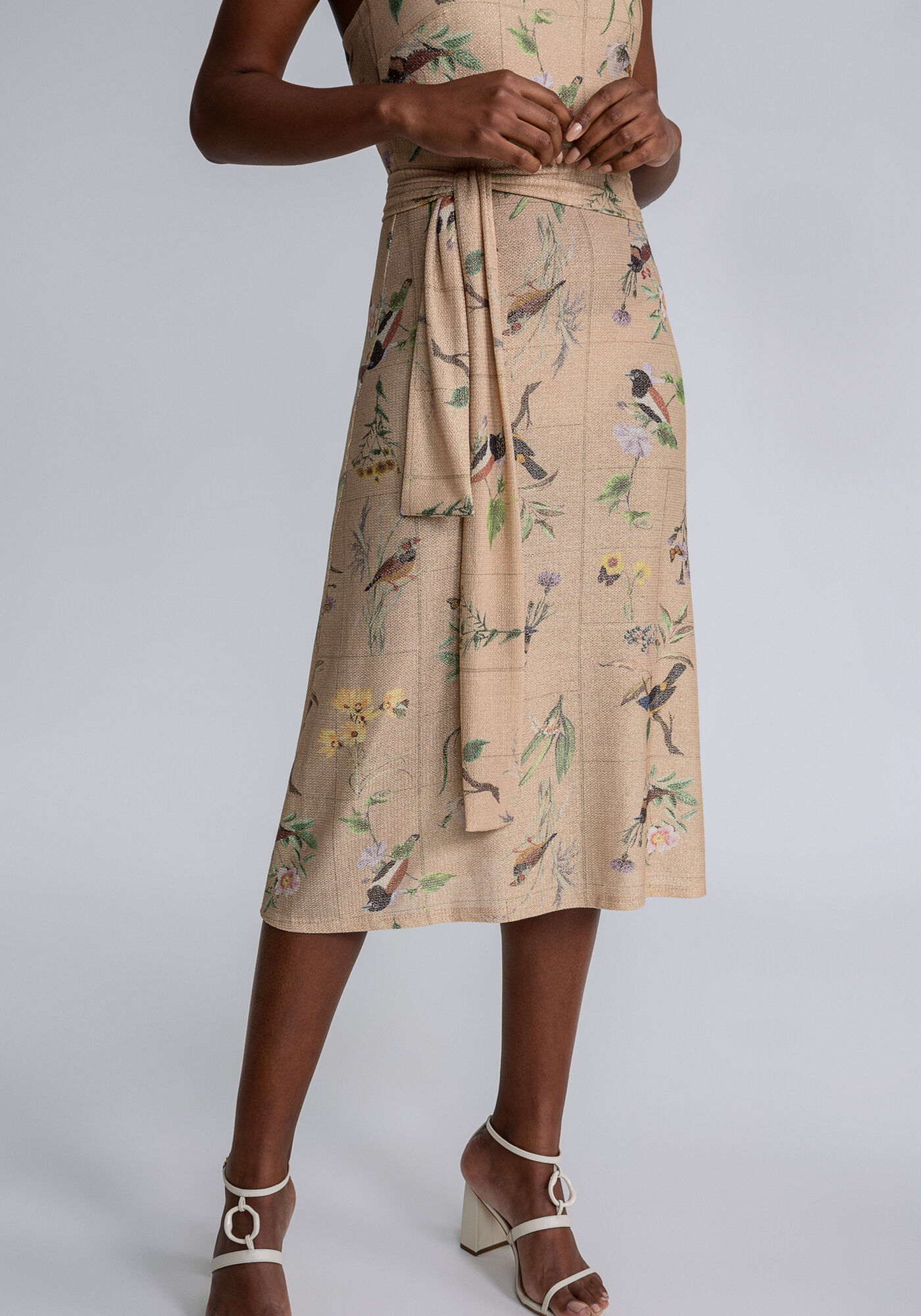 Vestido Midi Decote Reto Faixa, , large.