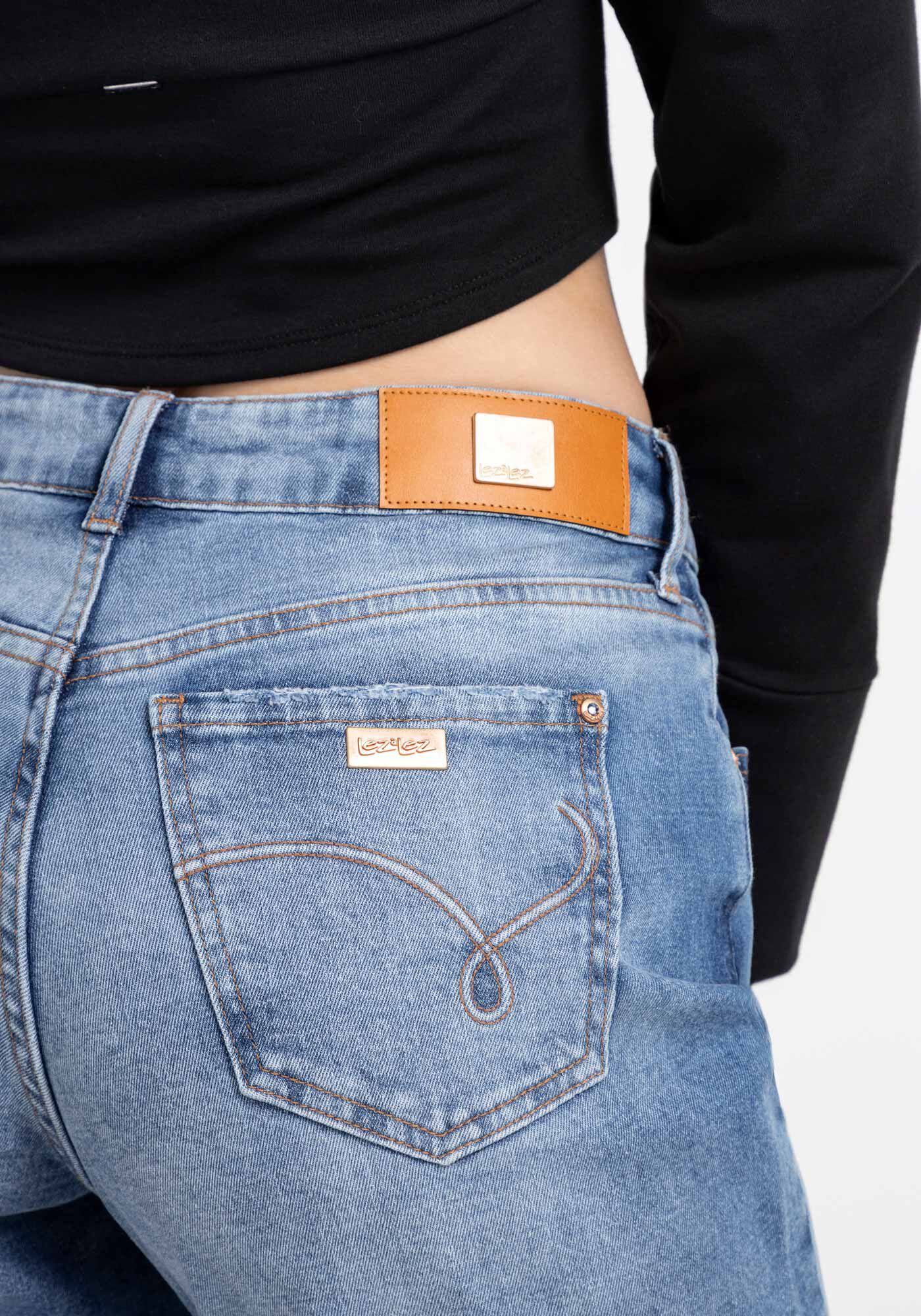 Cal&ccedil;a Jeans Reta Slim Super Alta com Elasticidade, JEANS, large.