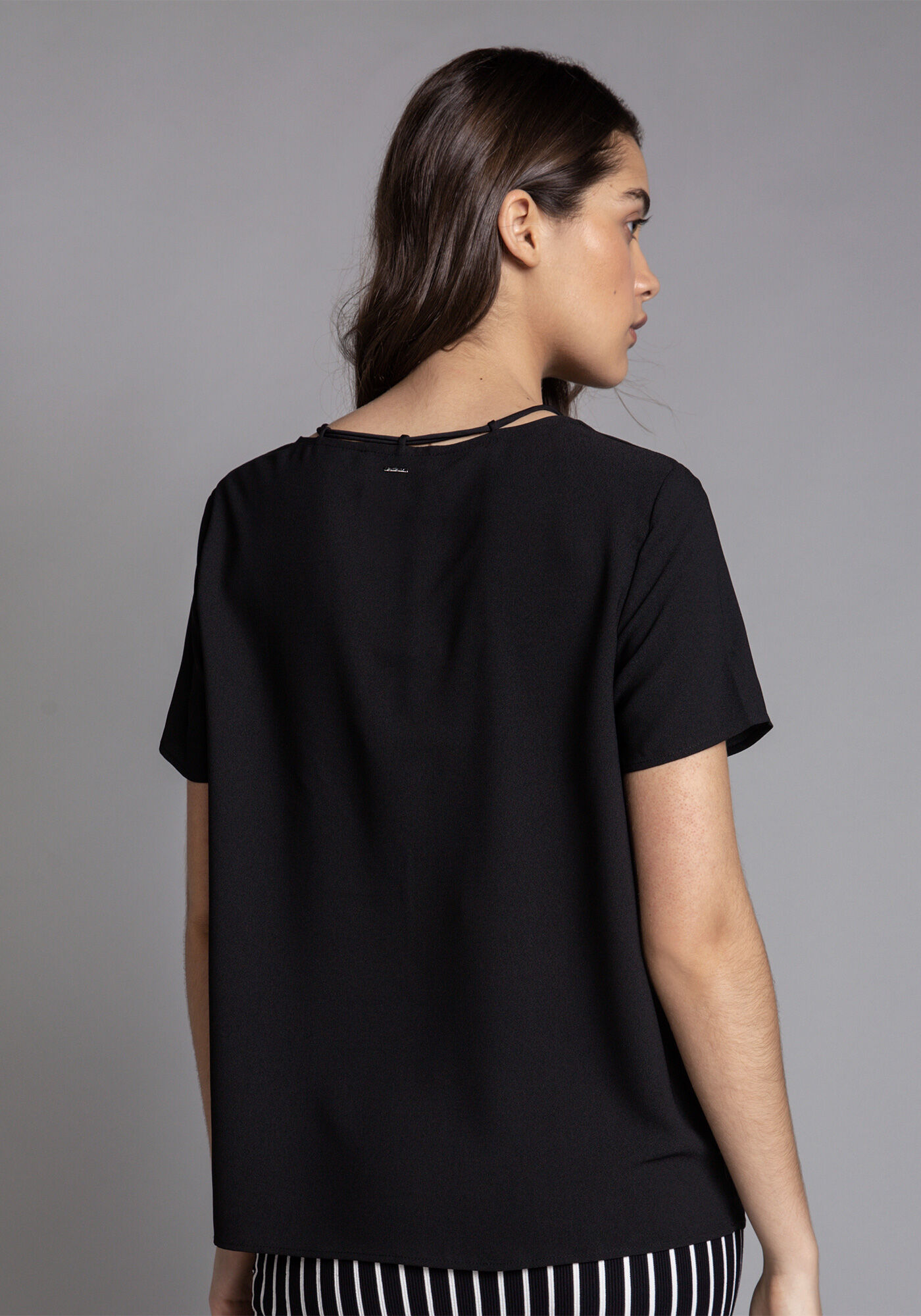 Blusa Decote V com Tiras, , large.