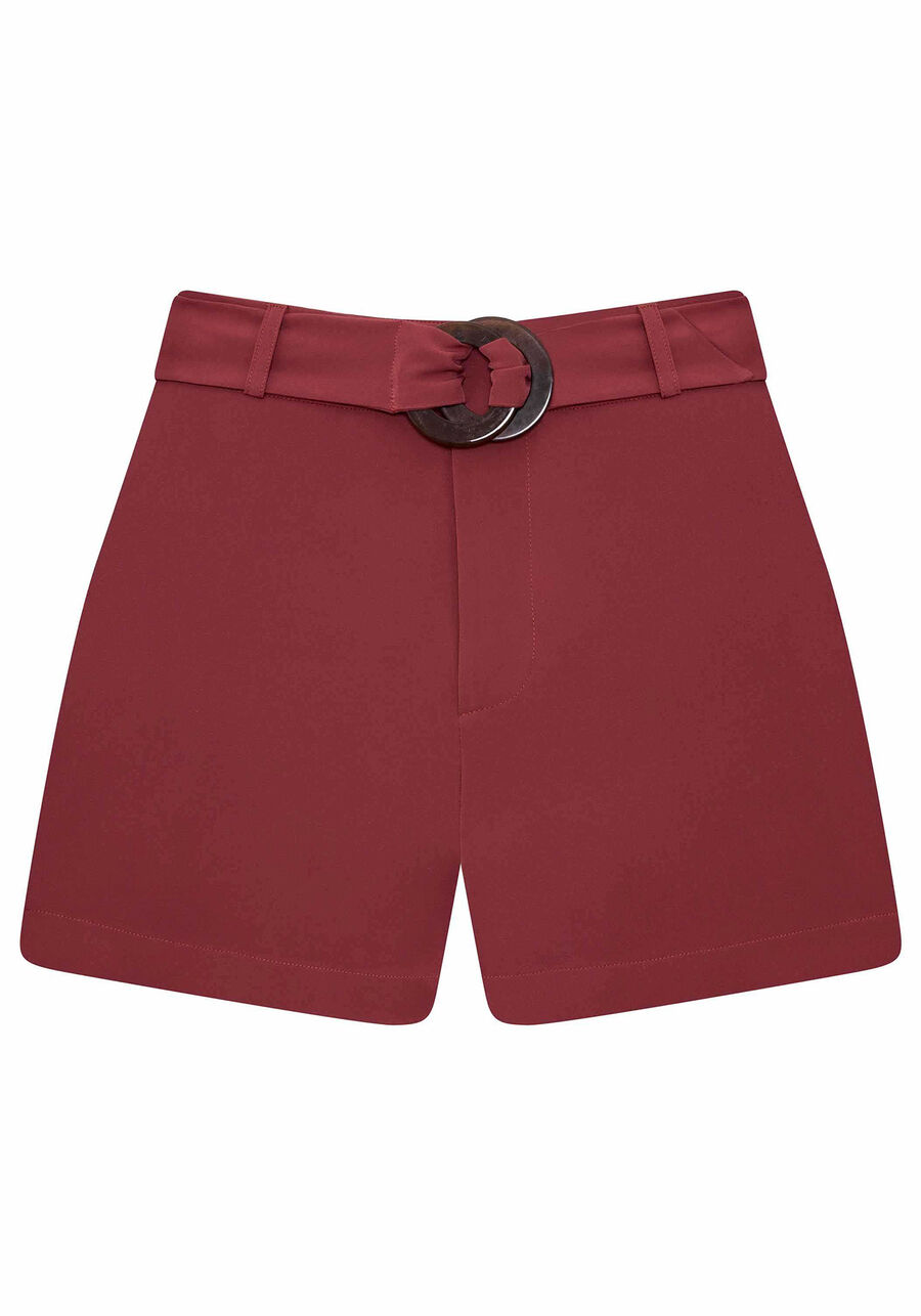 Shorts Cintura Alta com Cinto, , large.