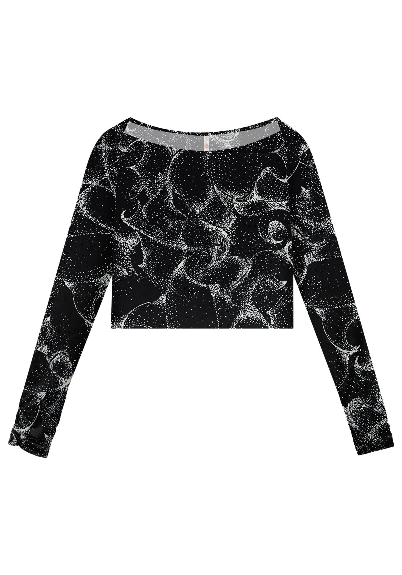 Blusa Manga Longa Cropped com Decote Canoa, , large.