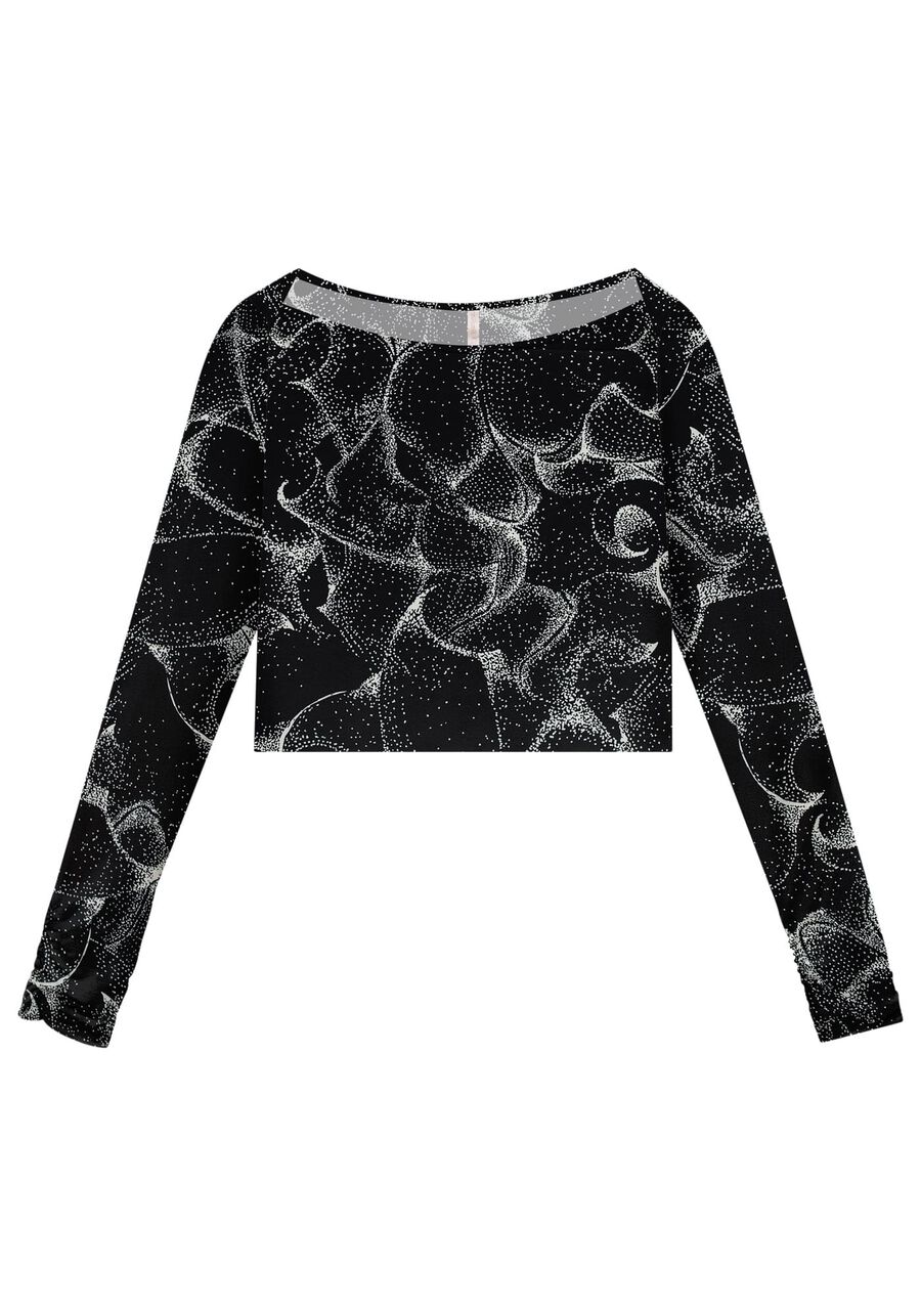 Blusa Manga Longa Cropped com Decote Canoa, . Blusa Manga Longa Cropped com Decote Canoa, , large.