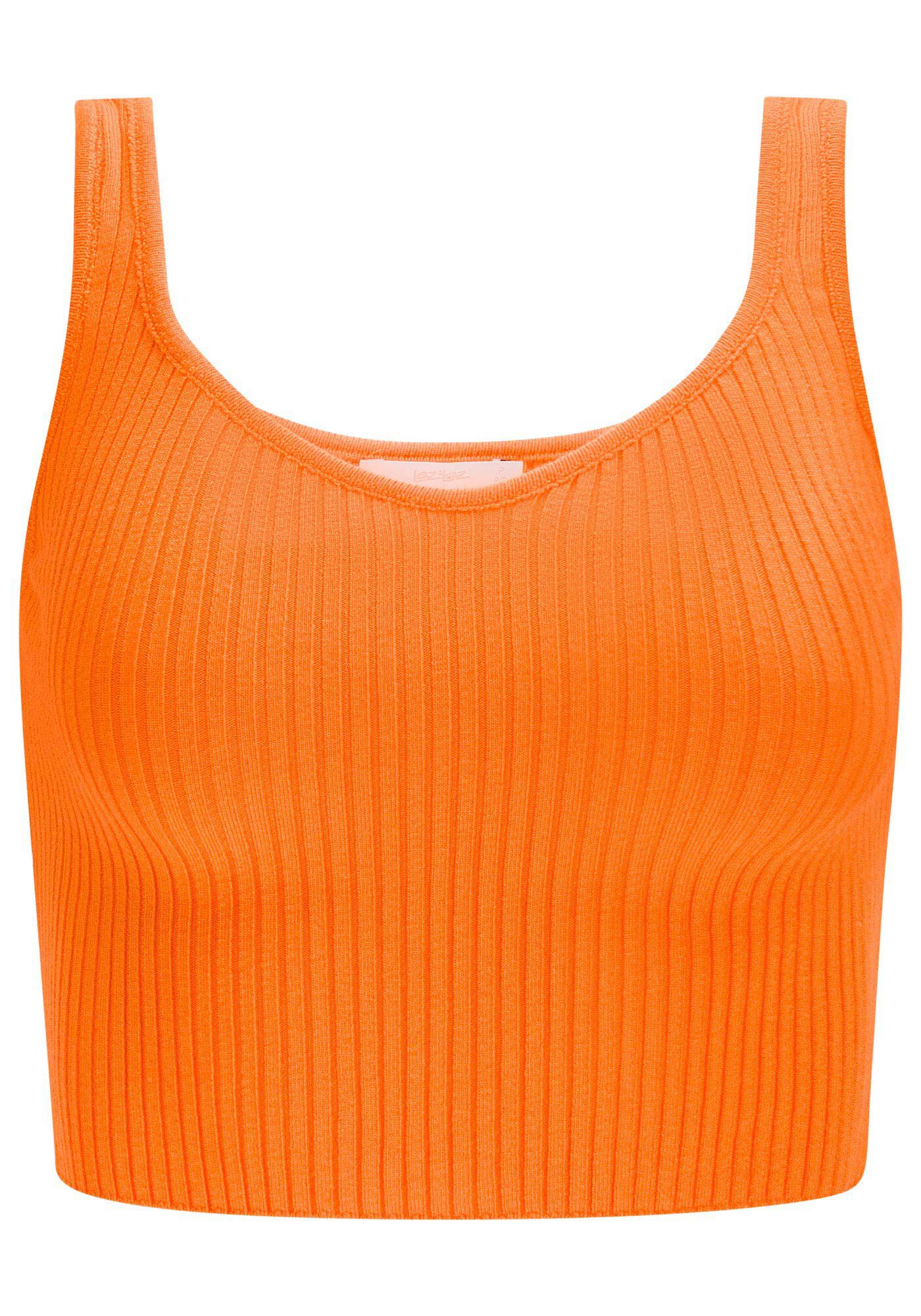 Blusa Cropped em Tric&ocirc; Canelado com Decote V, , large.