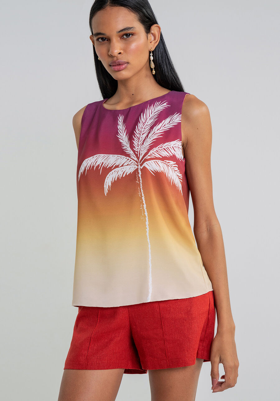 Blusa sem Mangas Estampa, . Blusa sem Mangas Estampa, , large.