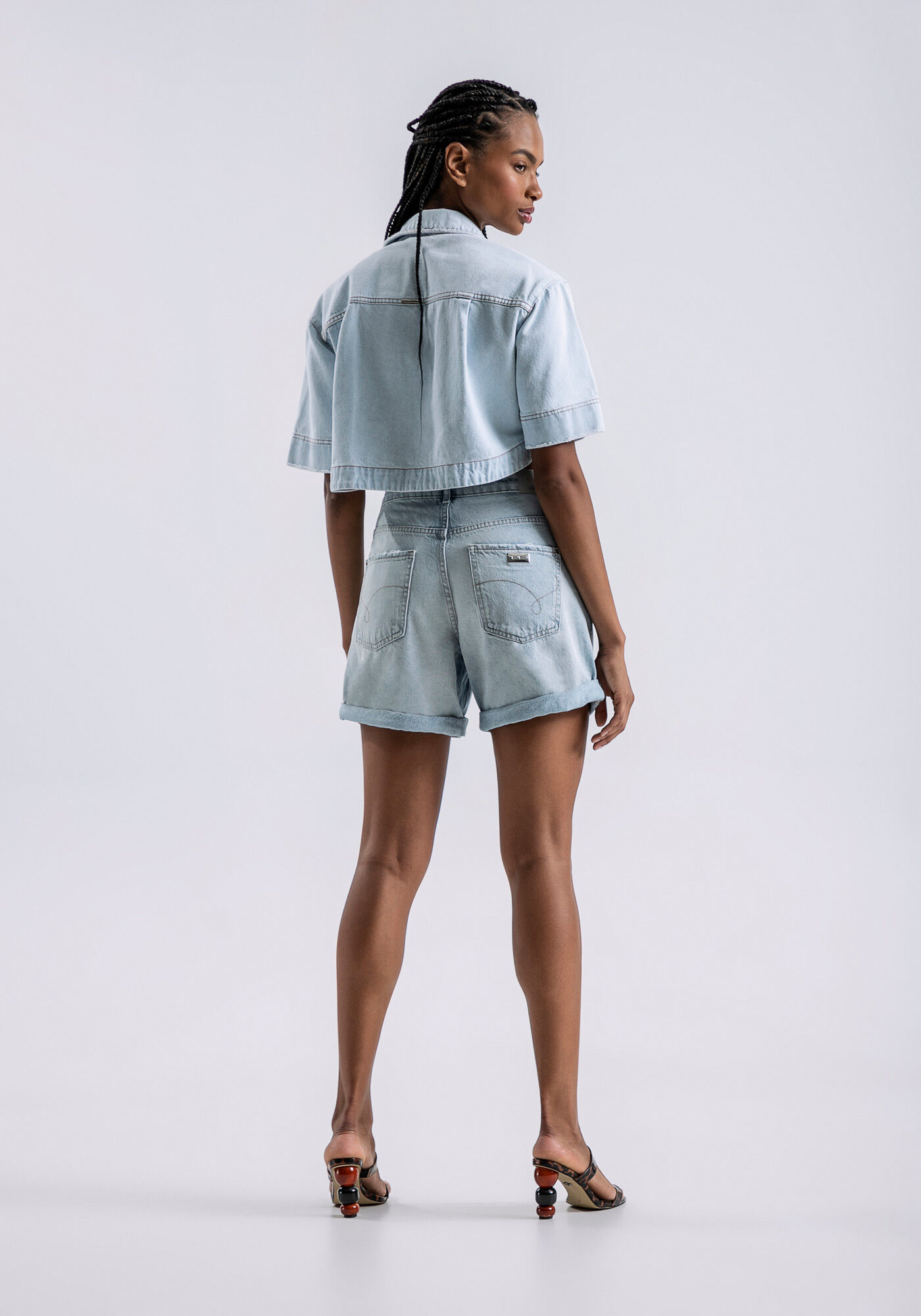 Bermuda Boyfriend Venice com Cintura M&eacute;dia, JEANS, large.