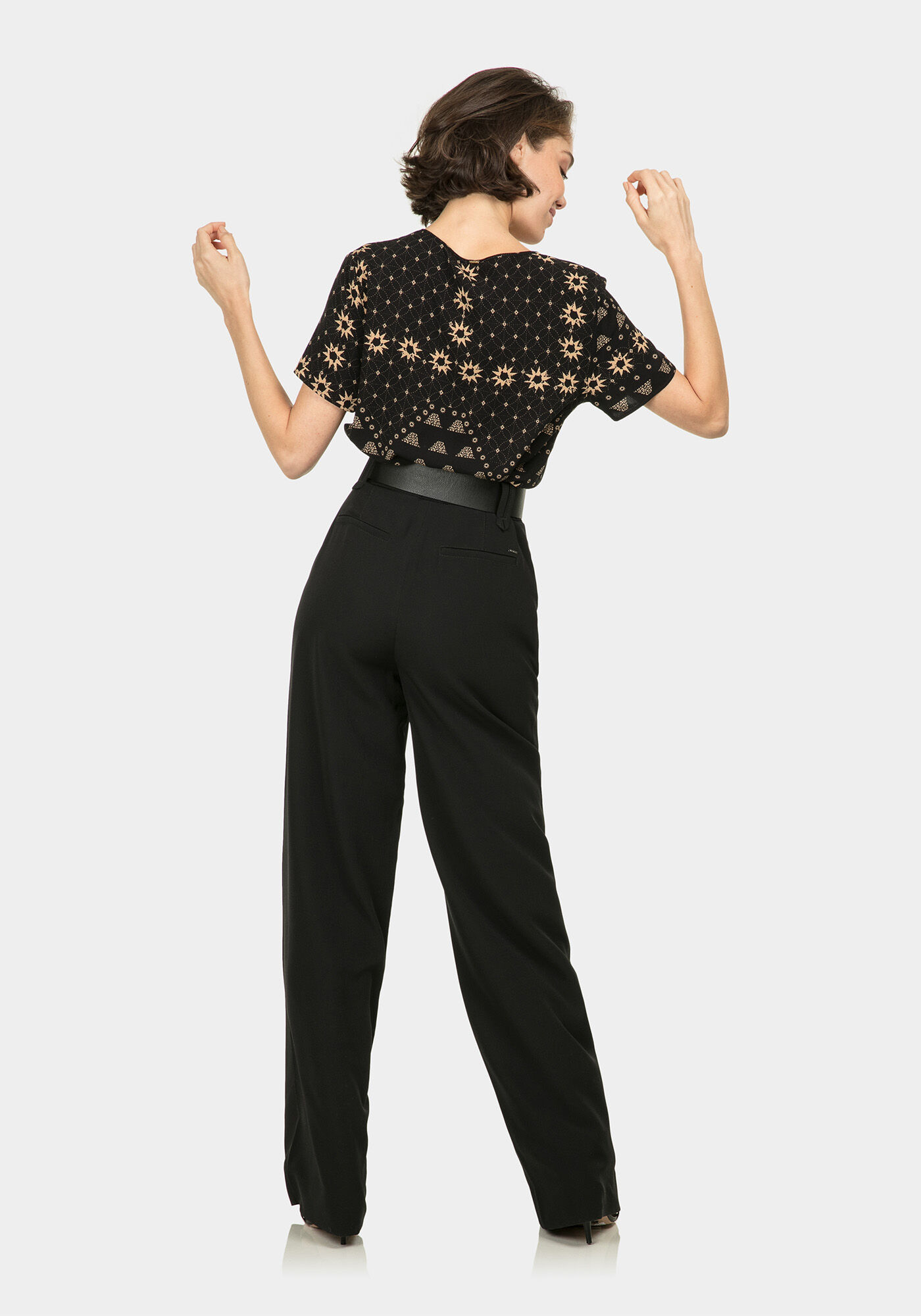 Cal&ccedil;a Estilo Alfaiataria Cintura Alta, , large.