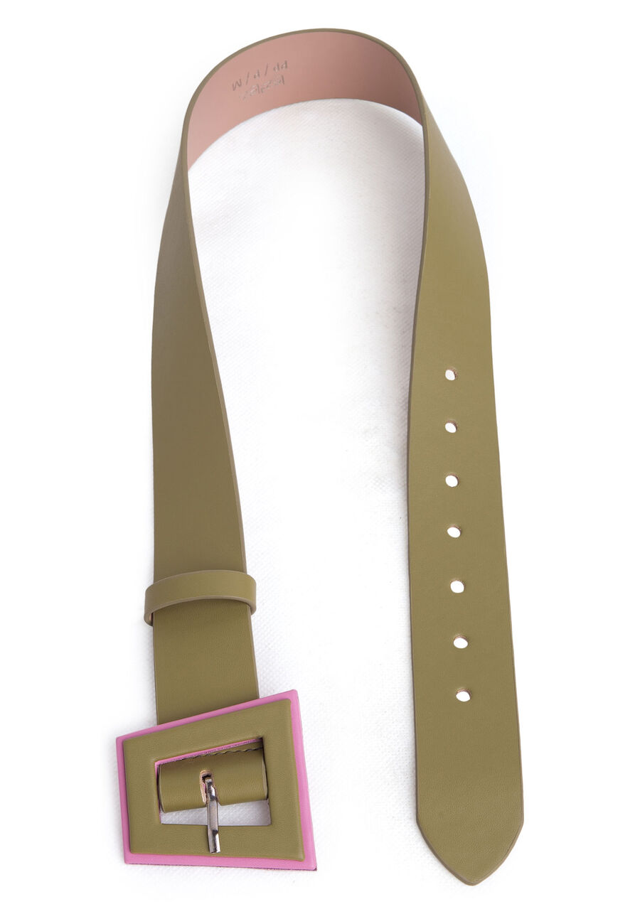 Cinto de Cintura Médio com Fivela Assimétrica, VERDE PARAMELA, large.