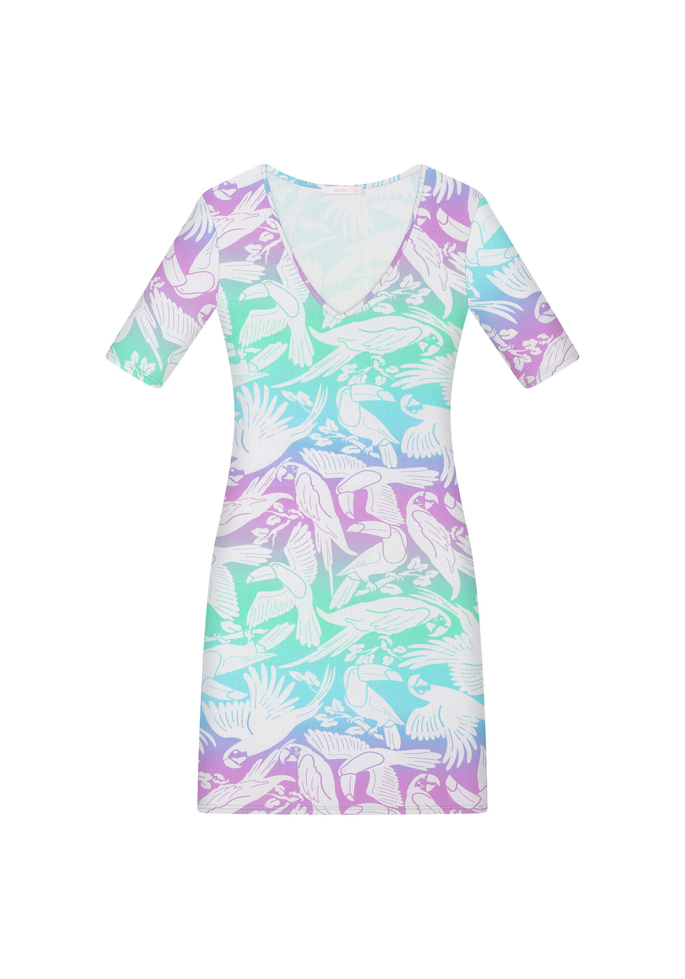 Vestido Decote V Justo Estampa, , large.