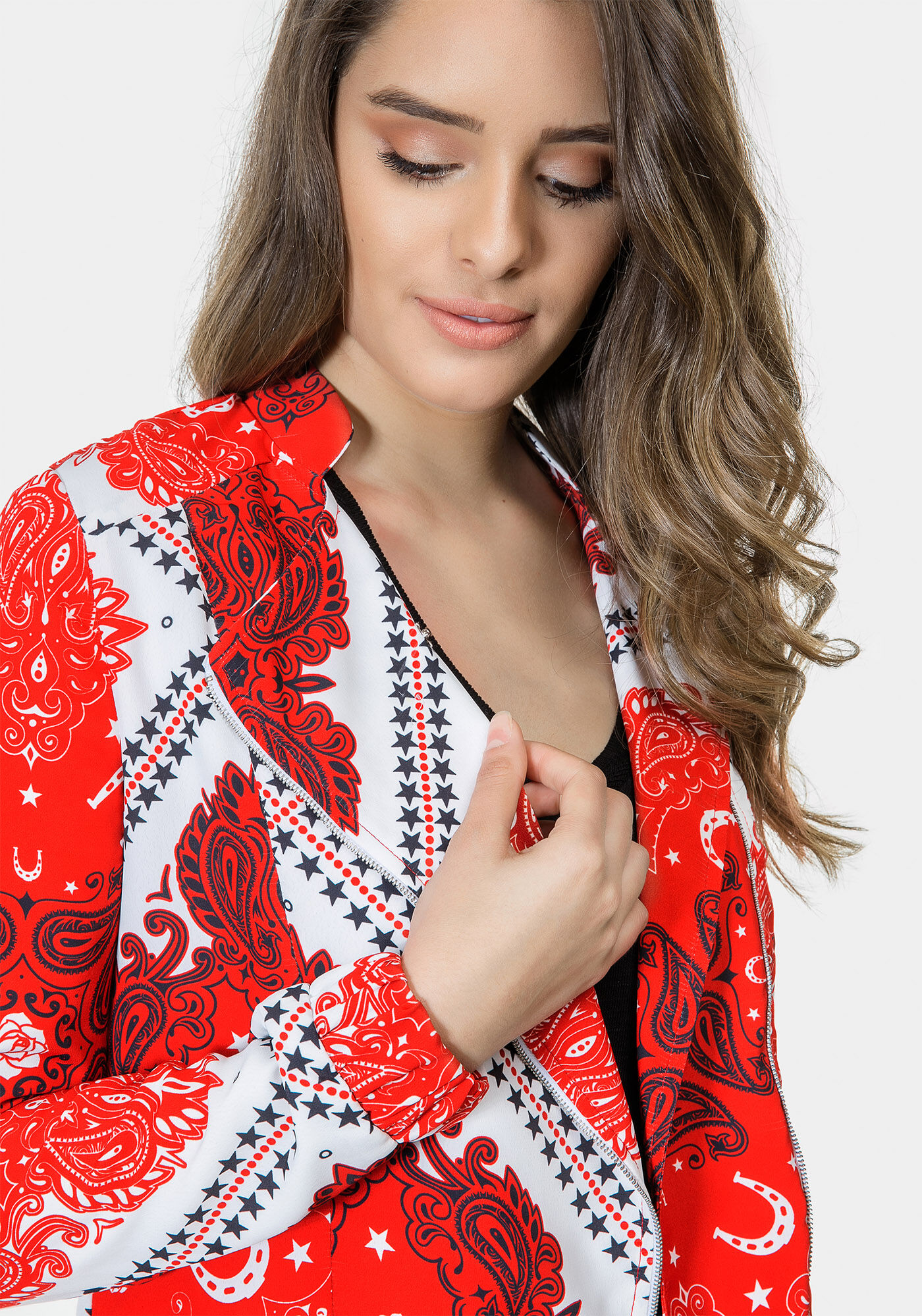 Jaqueta Estampada em Tecido, , large.