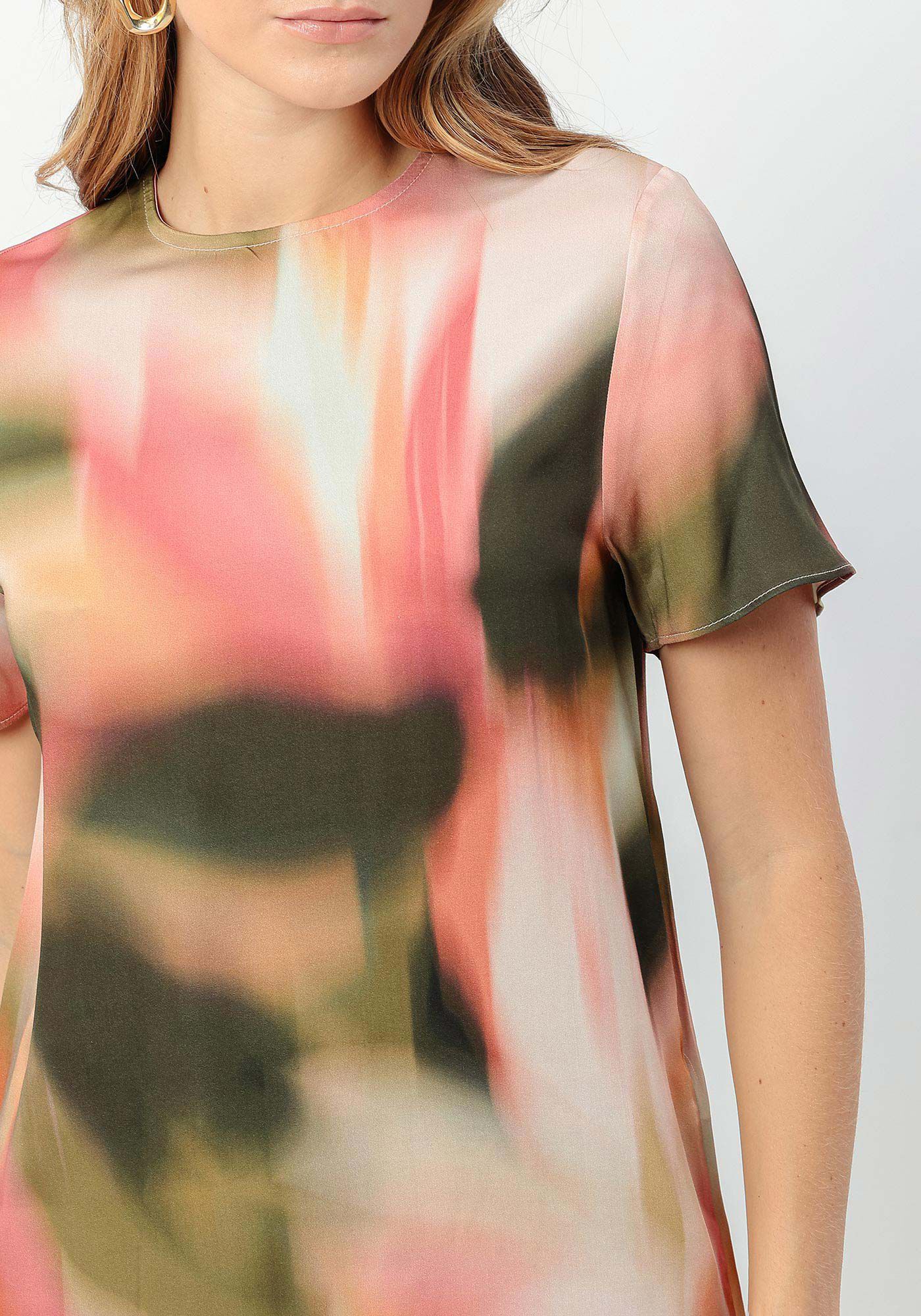 Blusa Manga Curta Estampada, , large.