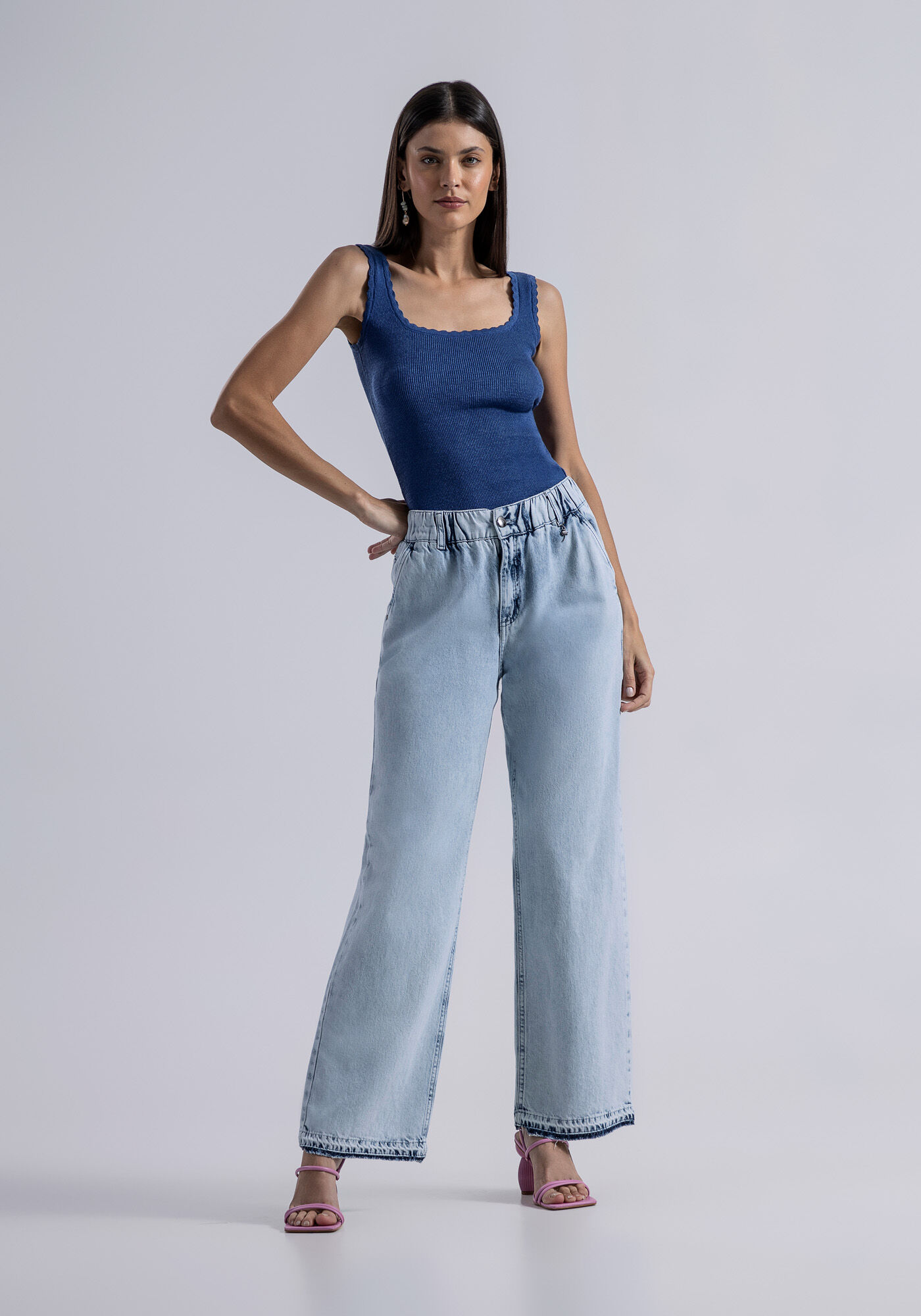 Regata em Tric&ocirc; com Decote Reto, , large.