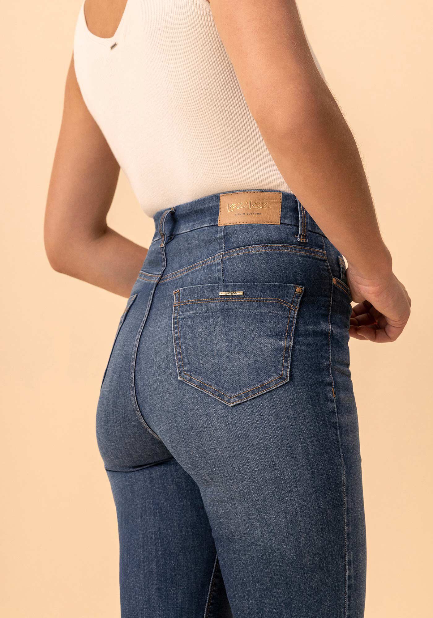 Cal&ccedil;a Jeans Skinny Cropped Com Cintura Alta Contour, JEANS, large.