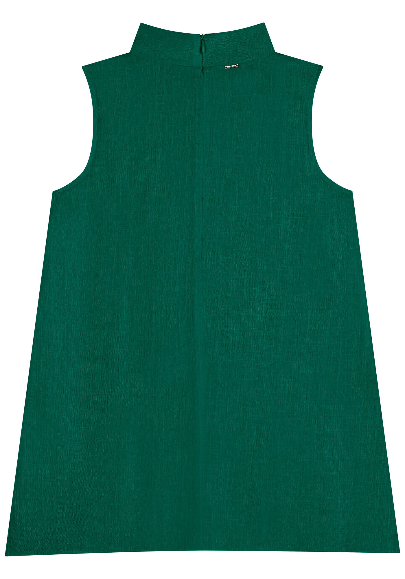 Blusa Sem Mangas Em Viscose Com Gola Alta E Abertura Frontal, , large.