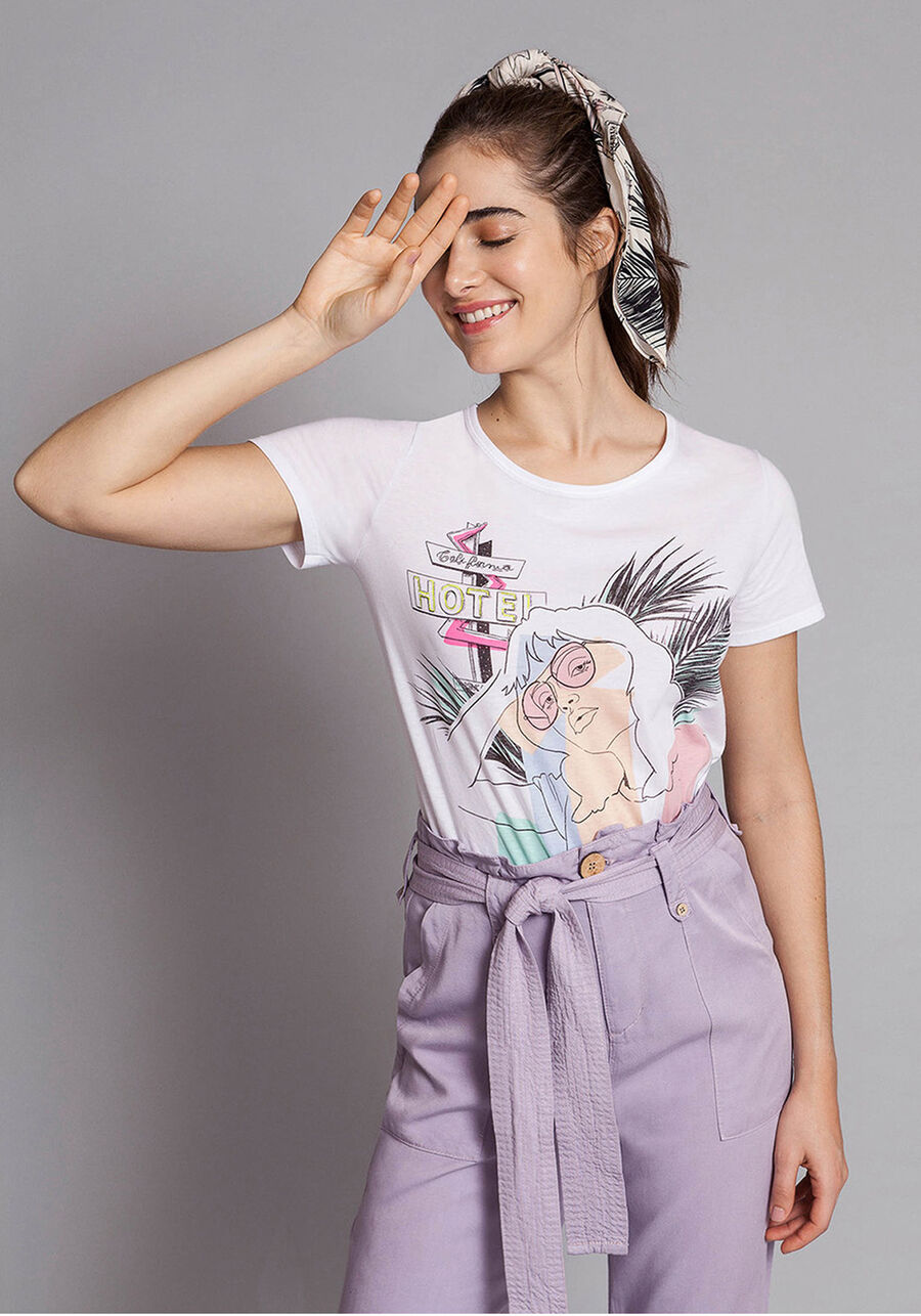 Blusa com Faixa Cabelo Azul Momento, . Blusa com Faixa Cabelo Azul Momento, , large.