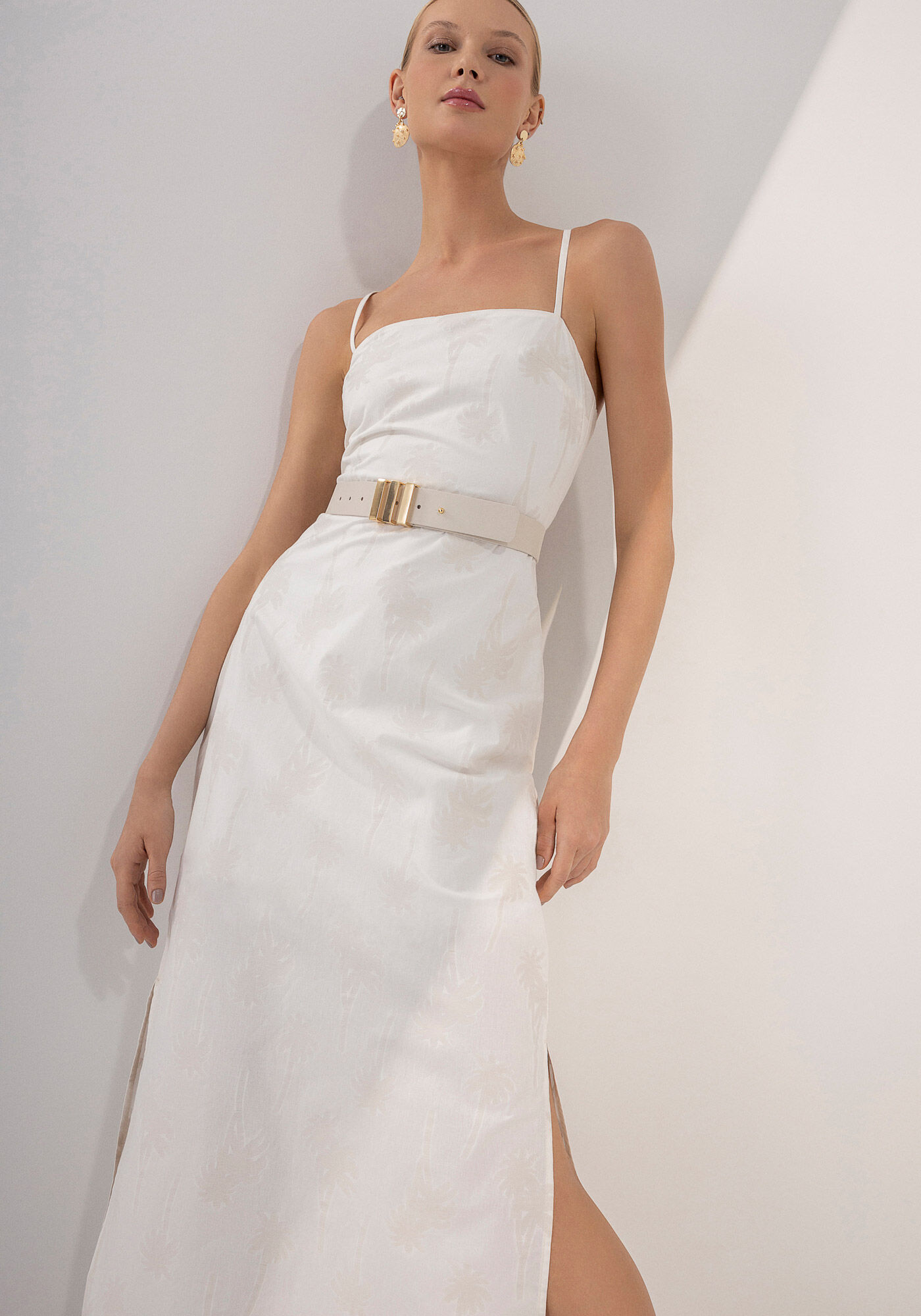 Vestido longo sarja acetinada sale
