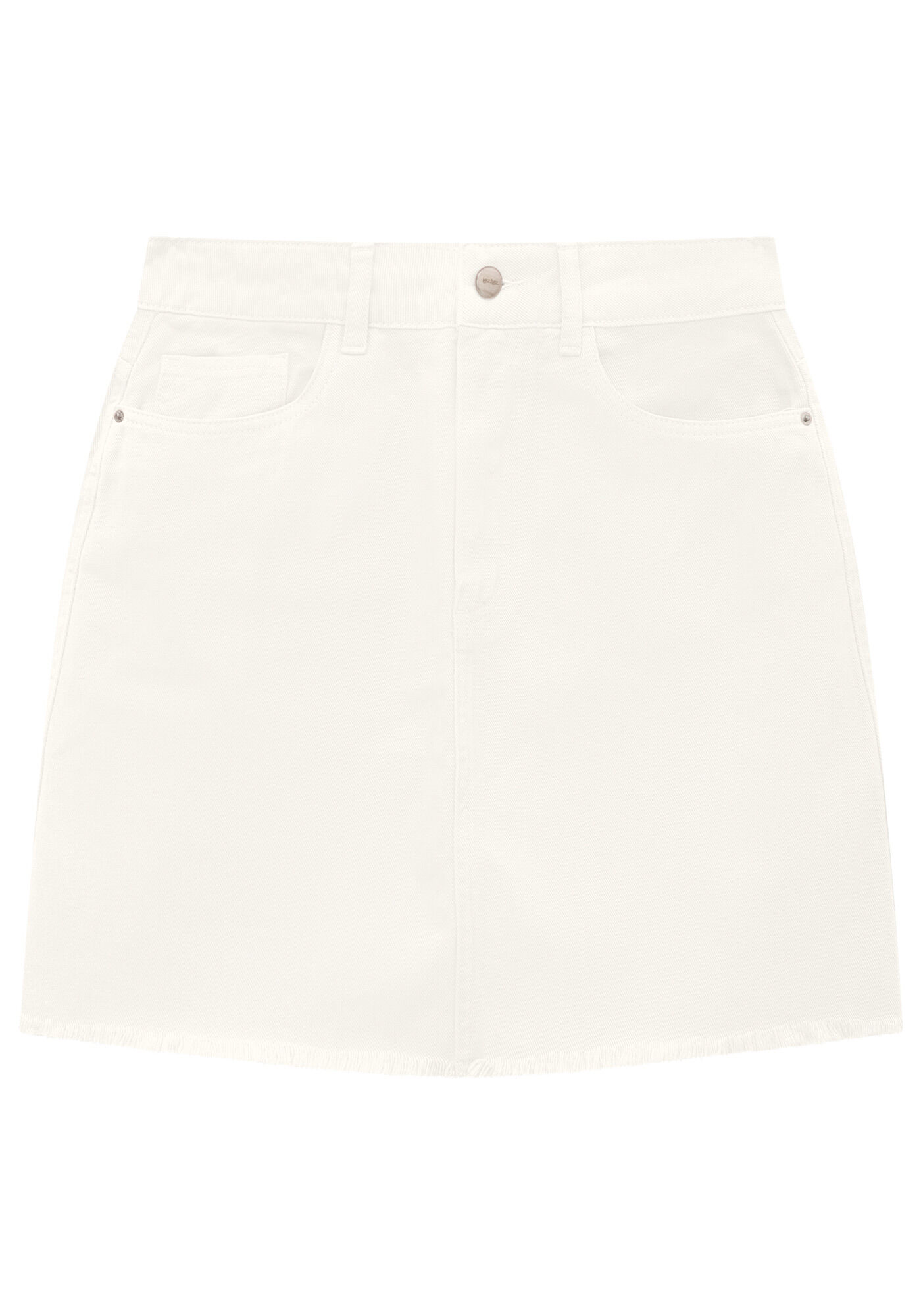 Saia Curta Sarja com Cintura Alta, , large.