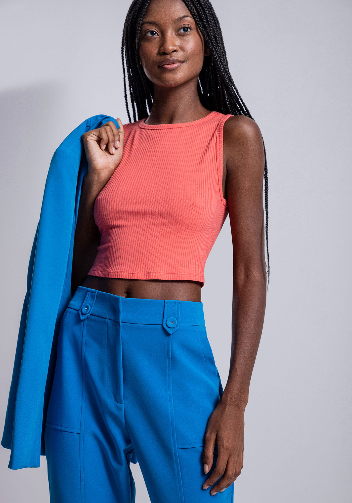 Cal&ccedil;a Carrot Tecido Petra com Detalhe C&oacute;s, , large.