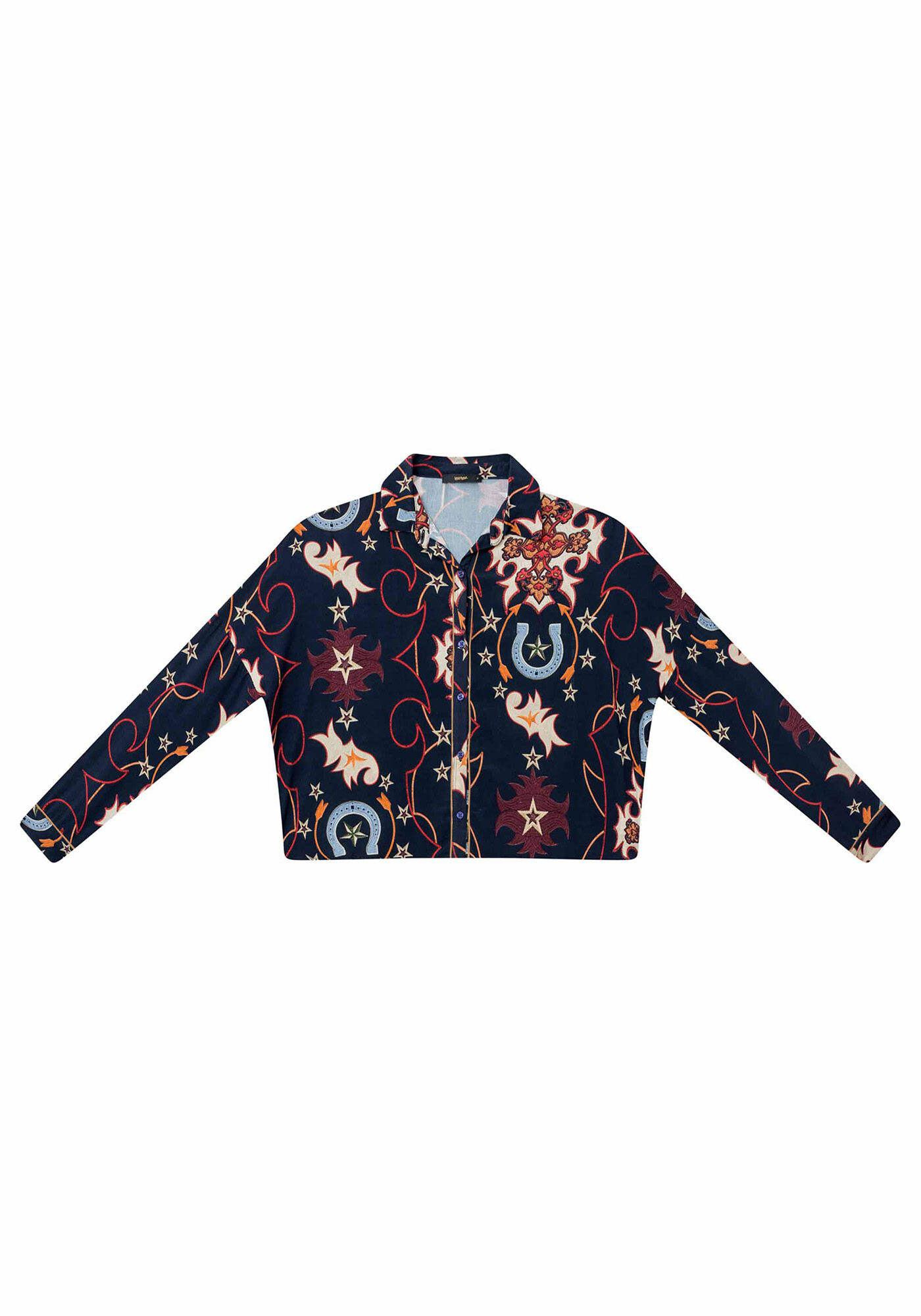 Camisa Manga Longa Cropped Tecido, , large.