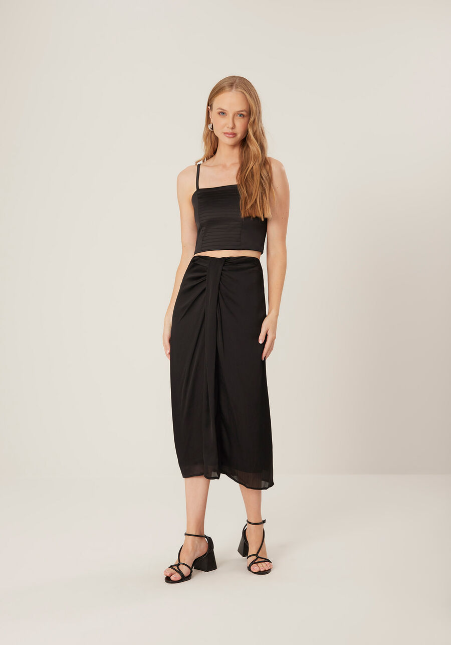 Saia Midi Franzida com Leve Acetinado, . Saia Midi Franzida com Leve Acetinado, , large.