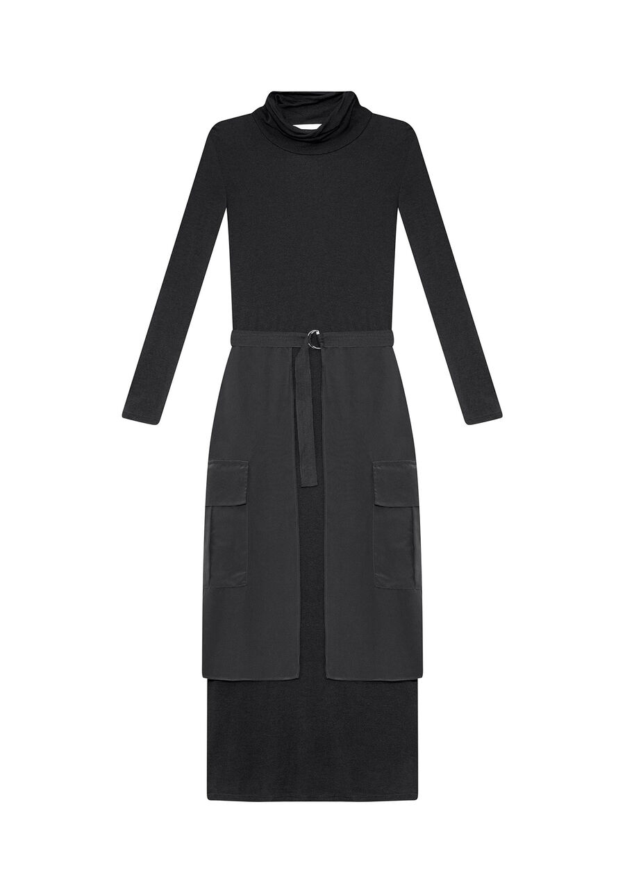 Vestido Mídi Sobreposição Saia, . Vestido Mídi Sobreposição Saia, , large.