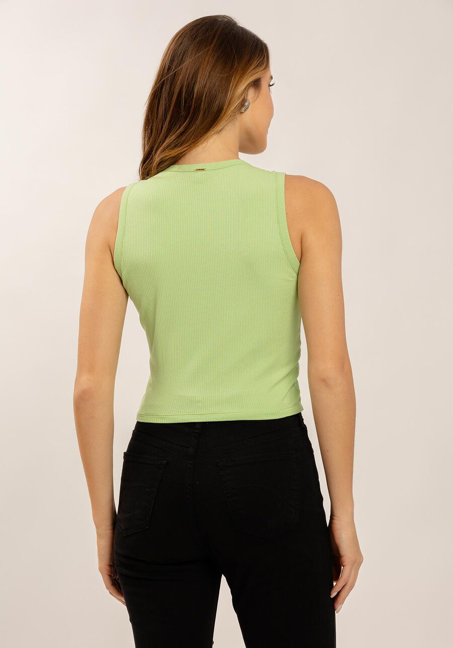 Blusa Cropped Canelada com Torção Busto, . Blusa Cropped Canelada com Torção Busto, , large.