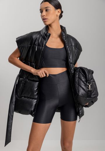 Bermuda Shine De Cintura Alta Com Proteção Solar Move, PRETO REATIVO. Bermuda Shine De Cintura Alta Com Proteção Solar Move, PRETO REATIVO, large.