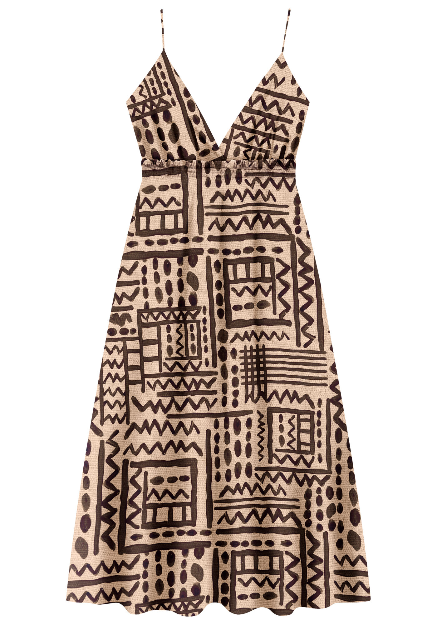 Vestido com Al&ccedil;as em Viscose Midi, , large.